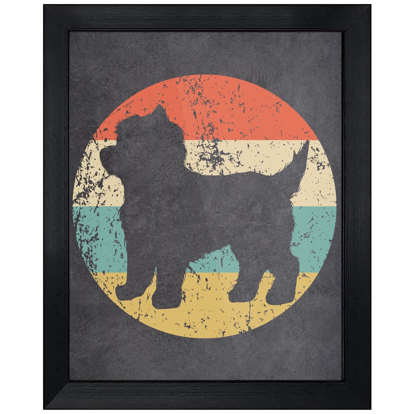 Cairn Terrier Dog Icon Retro 8"x10" Wall Art Print