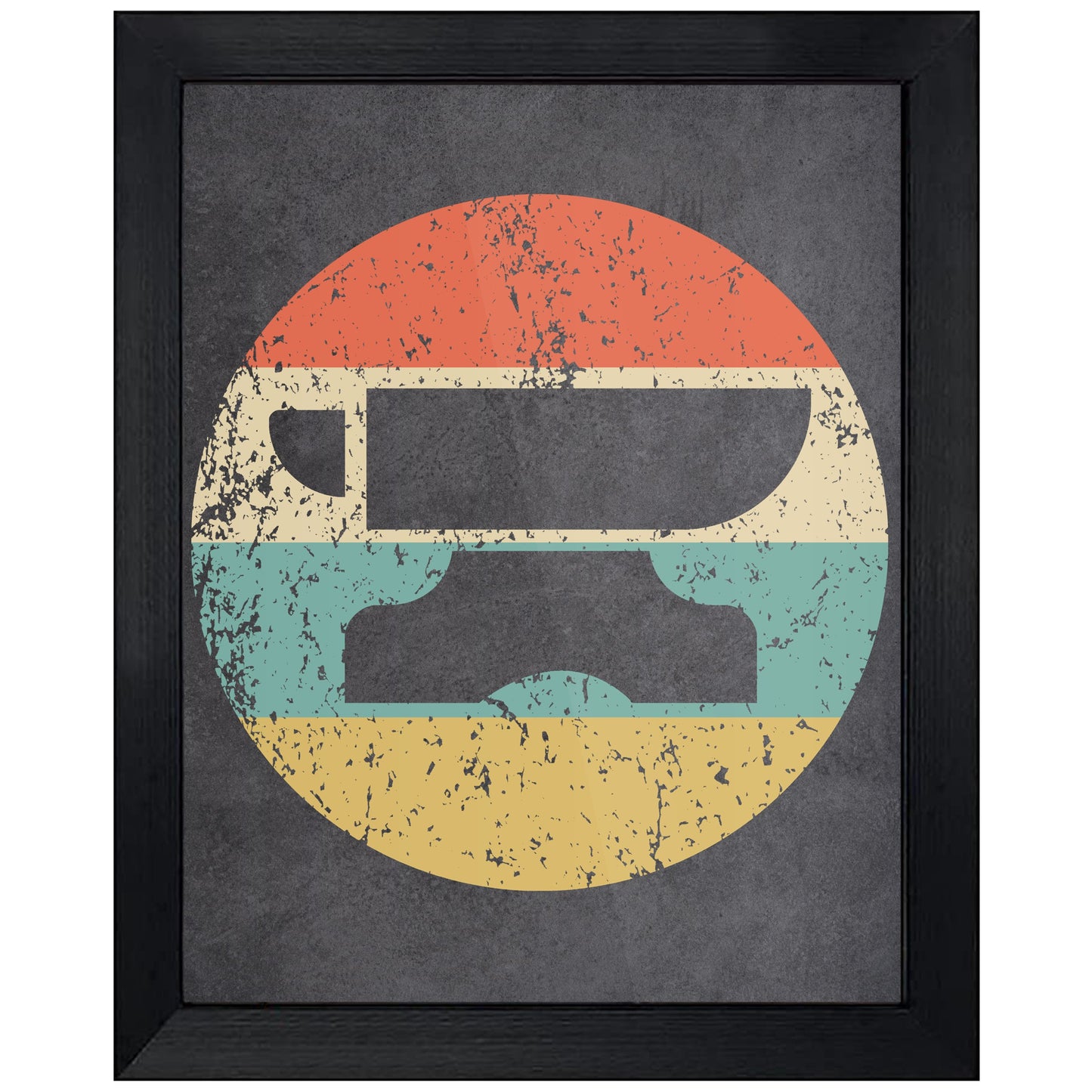 Blacksmith Metalworker Anvil Icon Retro 8"x10" Wall Art Print