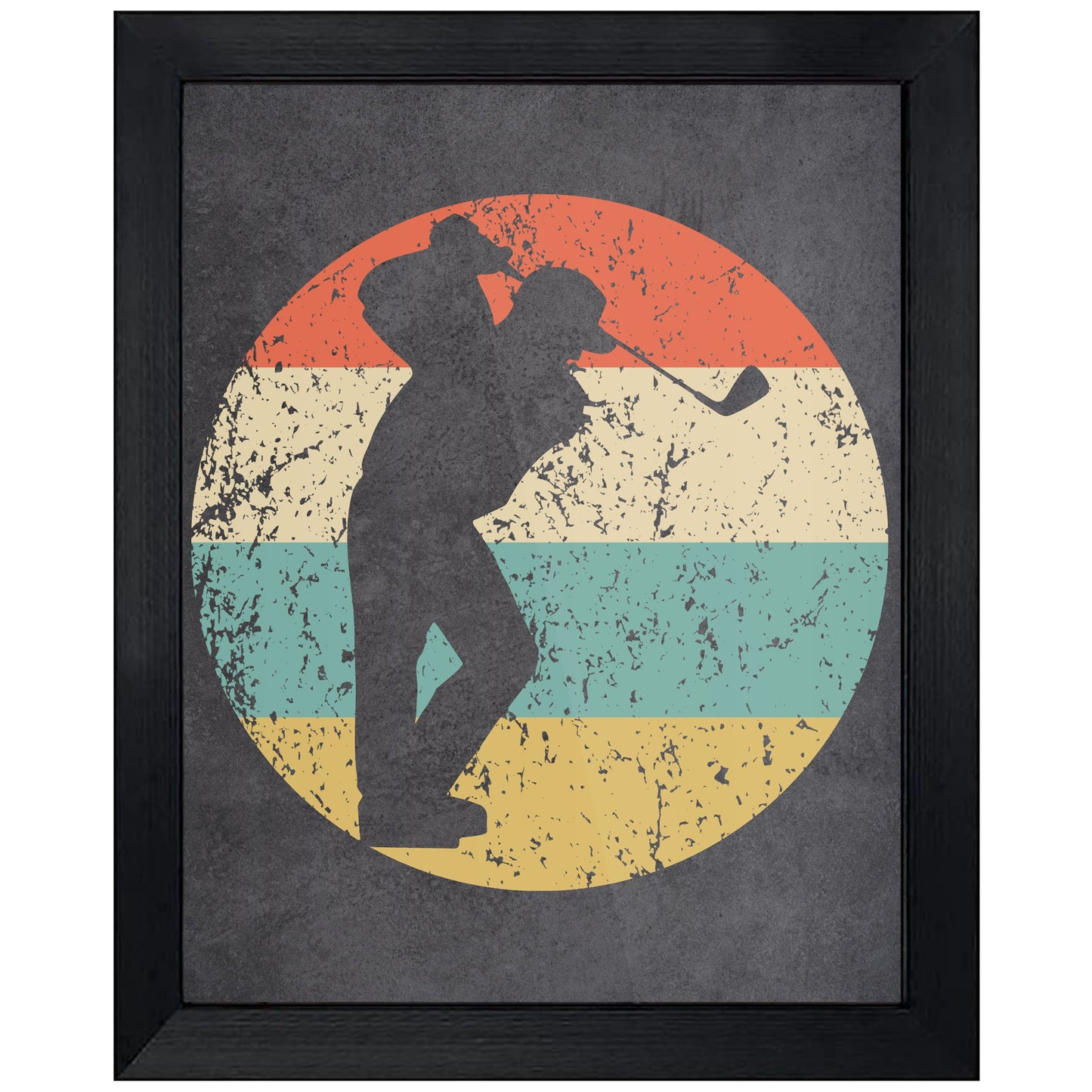 Golfer Golfing Golf Sports Icon Retro 8"x10" Wall Art Print