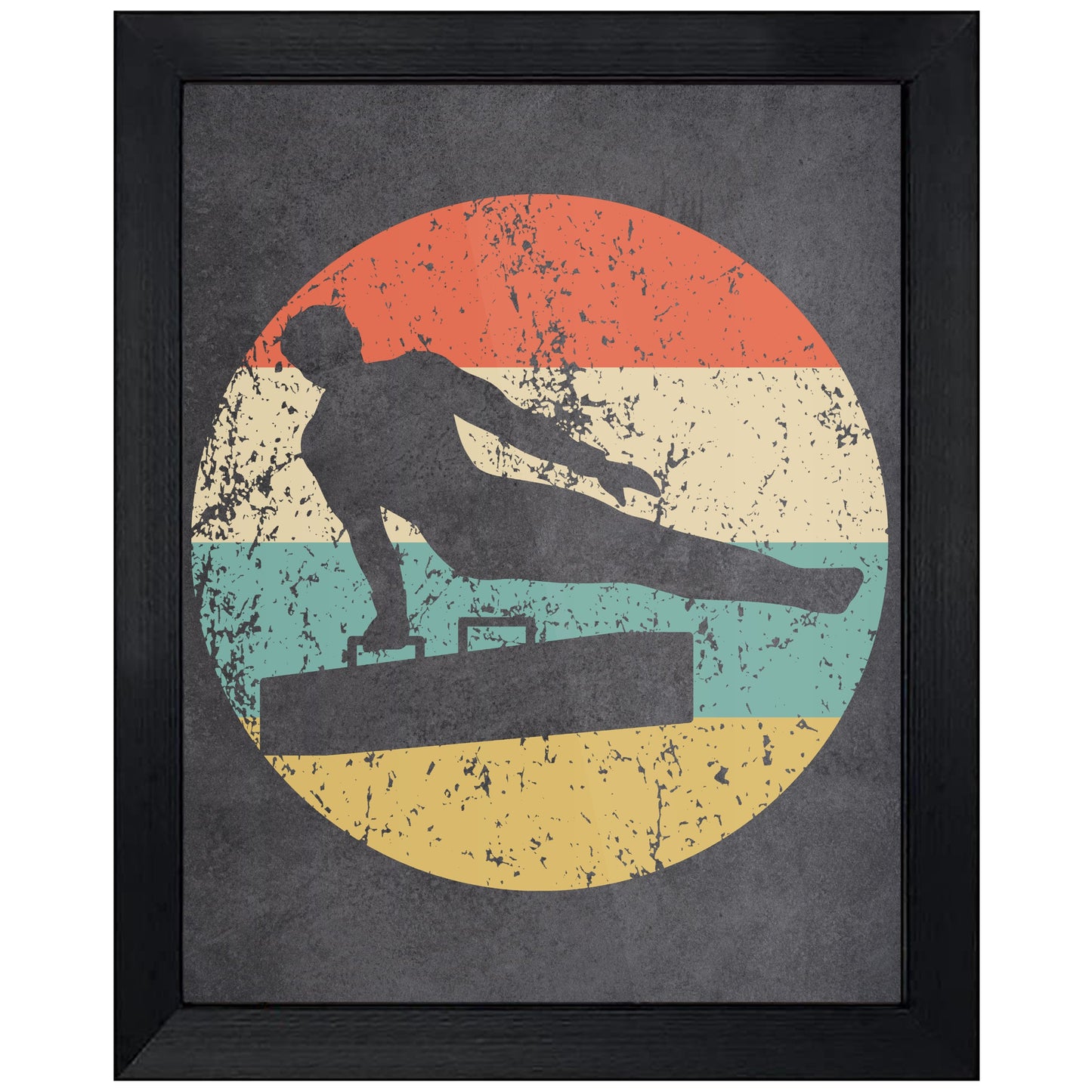 Male Gymnast Pommel Horse Gymnastics Icon Retro 8"x10" Wall Art Print