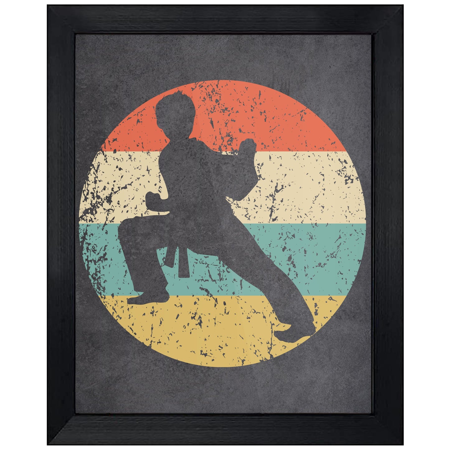 Karate Pose Martial Arts Icon Retro 8"x10" Wall Art Print