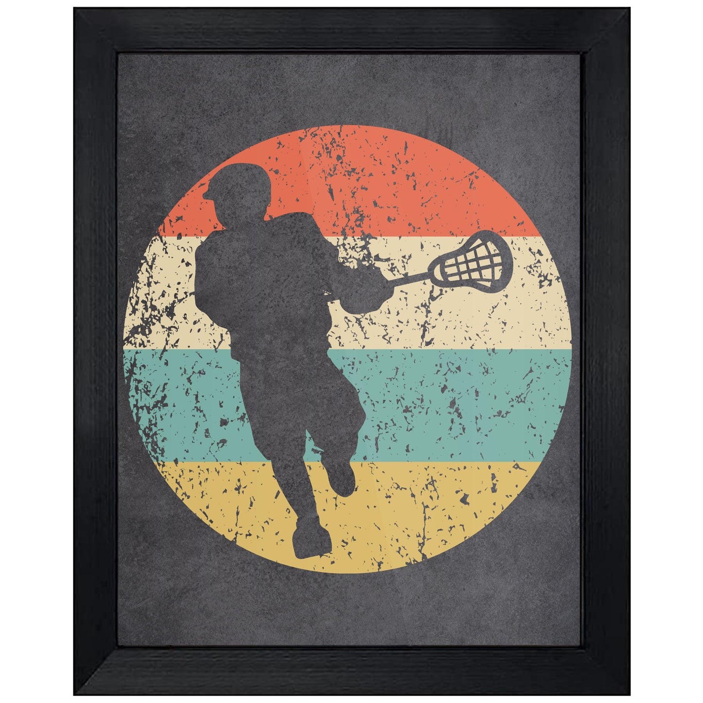Lacrosse Player Sports Icon Retro 8"x10" Wall Art Print
