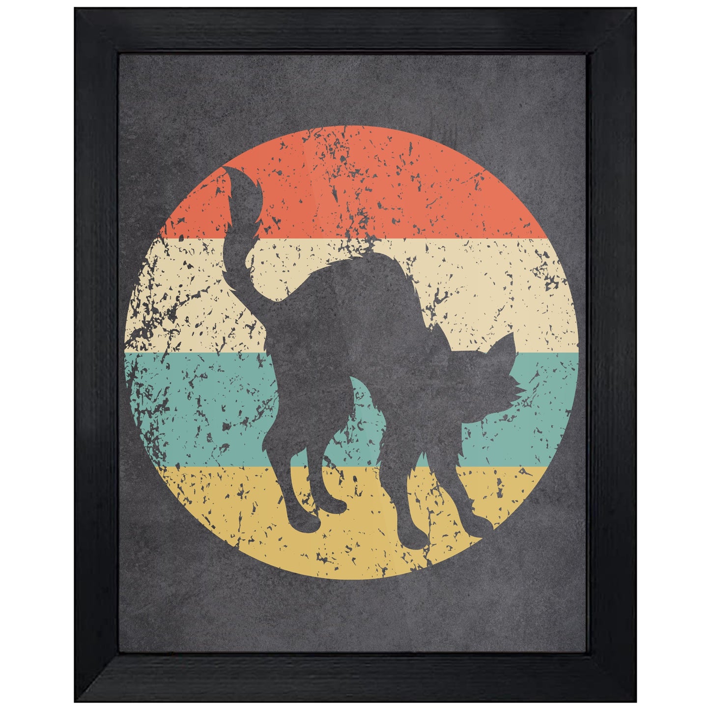 Scary Cat Halloween Icon Retro 8"x10" Wall Art Print