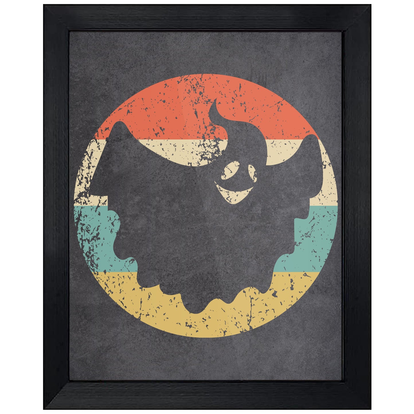 Scary Ghost Halloween Icon Retro 8"x10" Wall Art Print