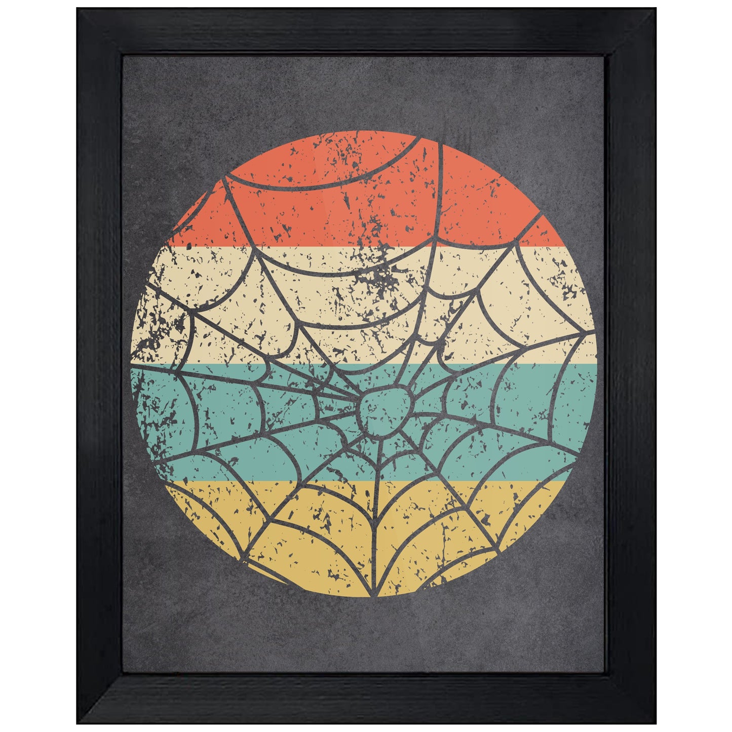 Spider Web Halloween Icon Retro 8"x10" Wall Art Print
