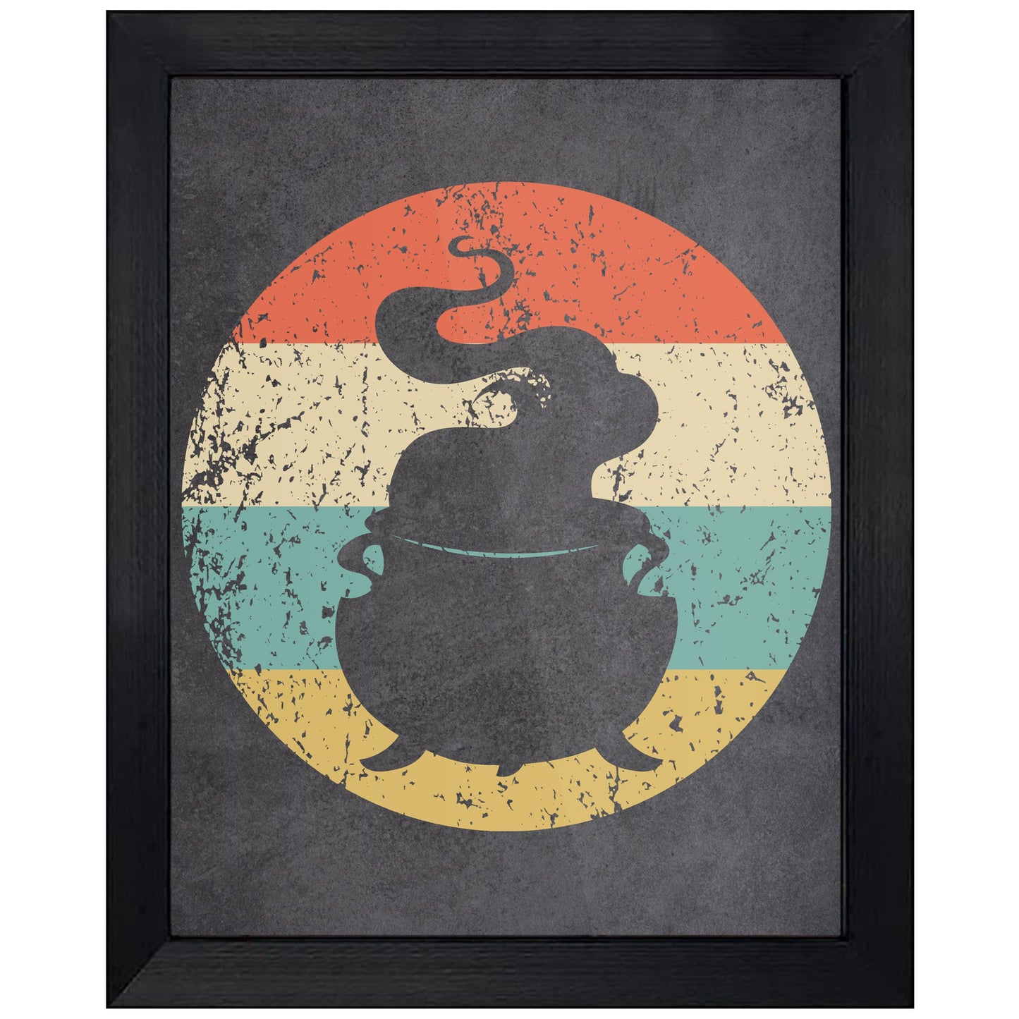 Witch's Cauldron Halloween Icon Retro 8"x10" Wall Art Print