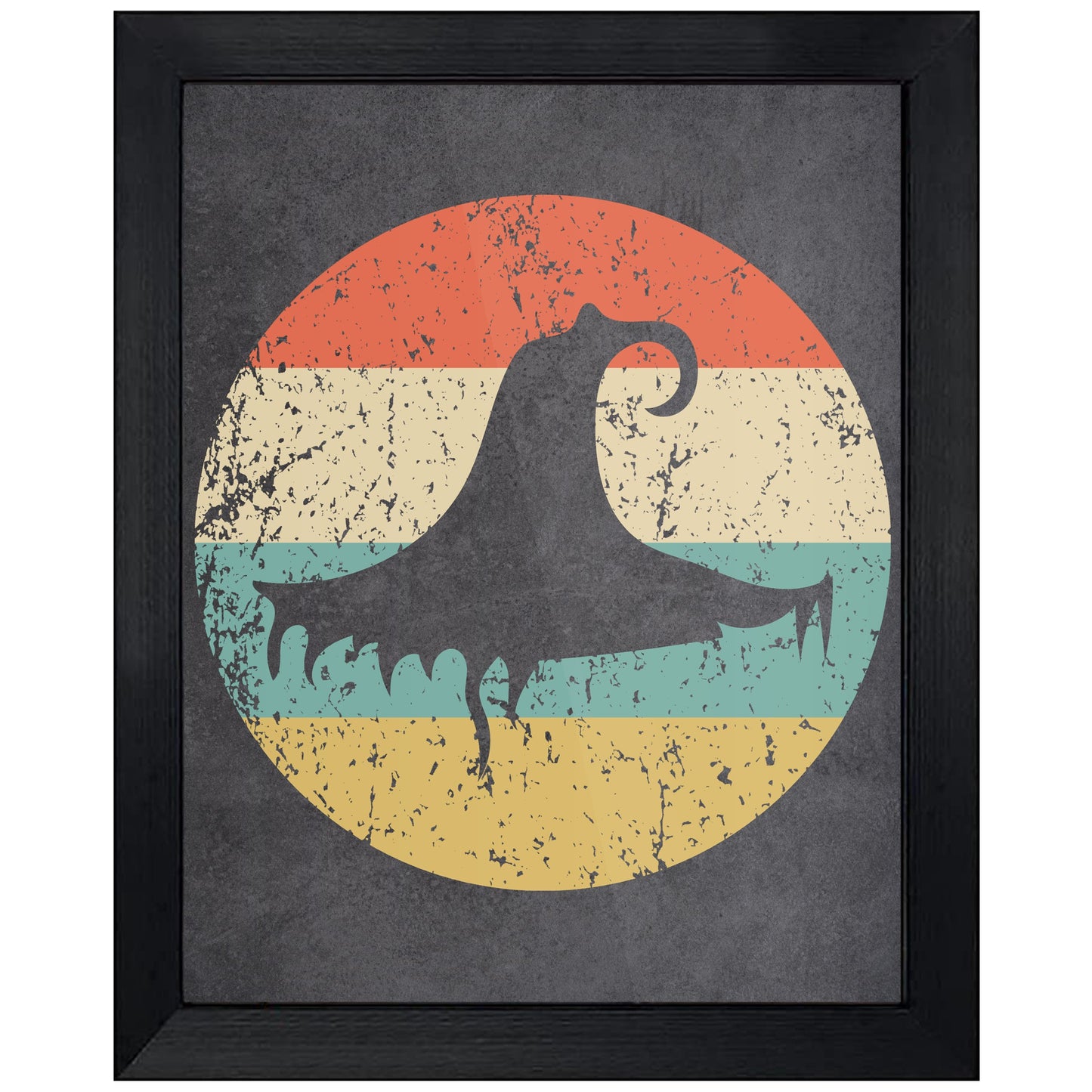 Witch's Hat Halloween Icon Retro 8"x10" Wall Art Print