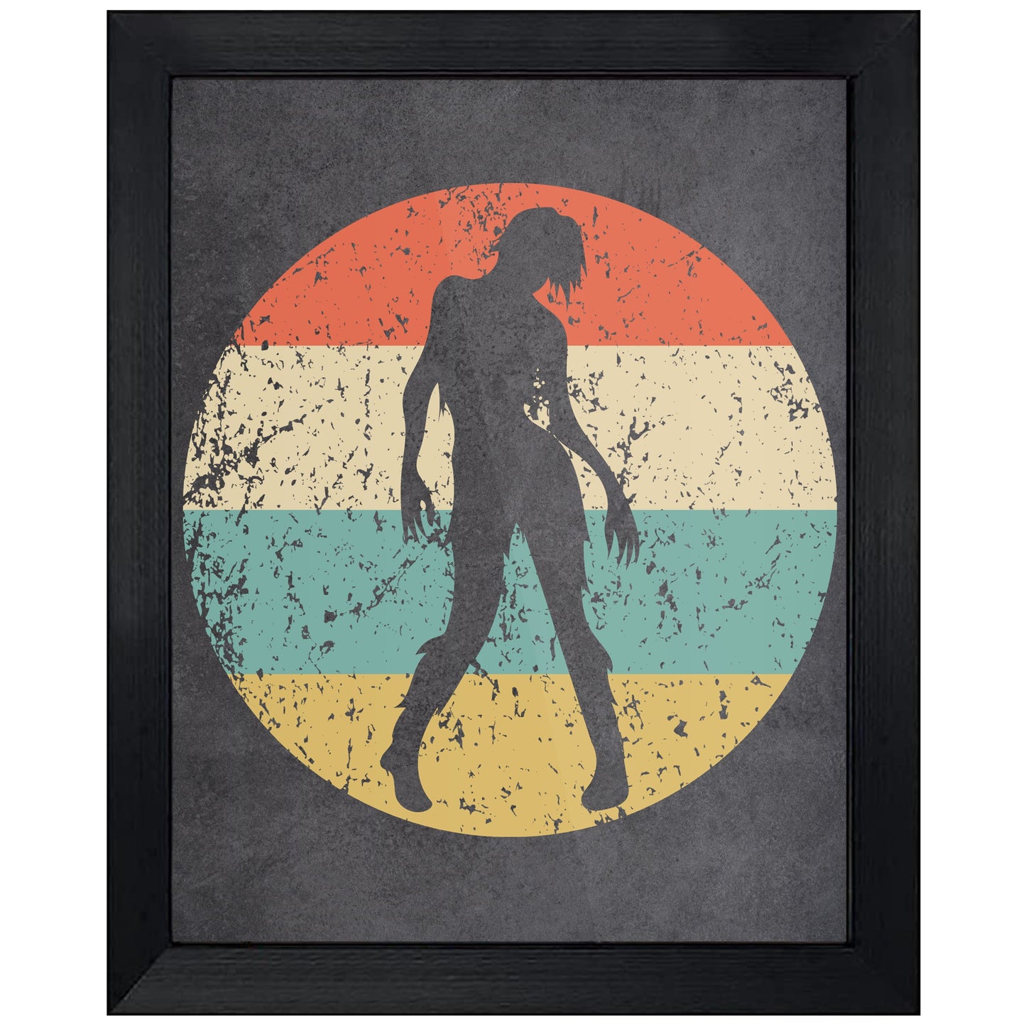 Zombie Monster Halloween Icon Retro 8"x10" Wall Art Print