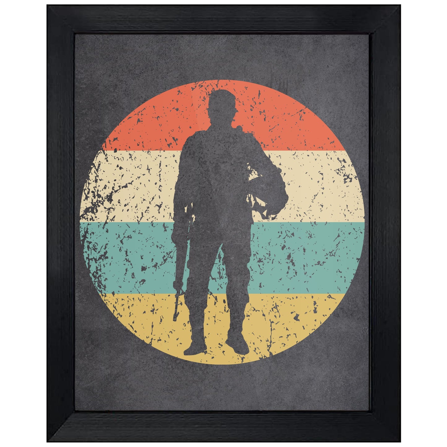 Standing Soldier Military Icon Retro 8"x10" Wall Art Print