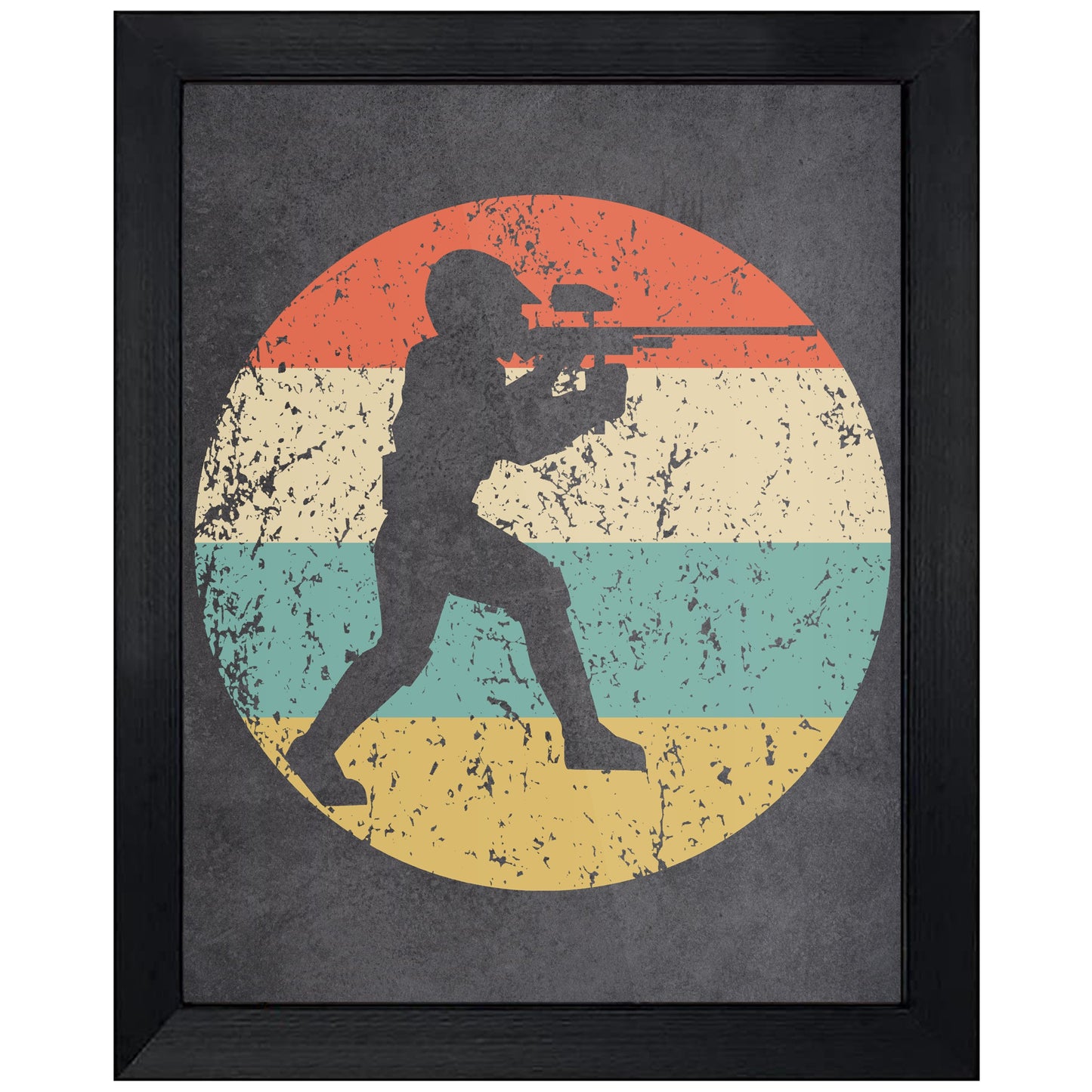 Paintball Player Icon Retro 8"x10" Wall Art Print