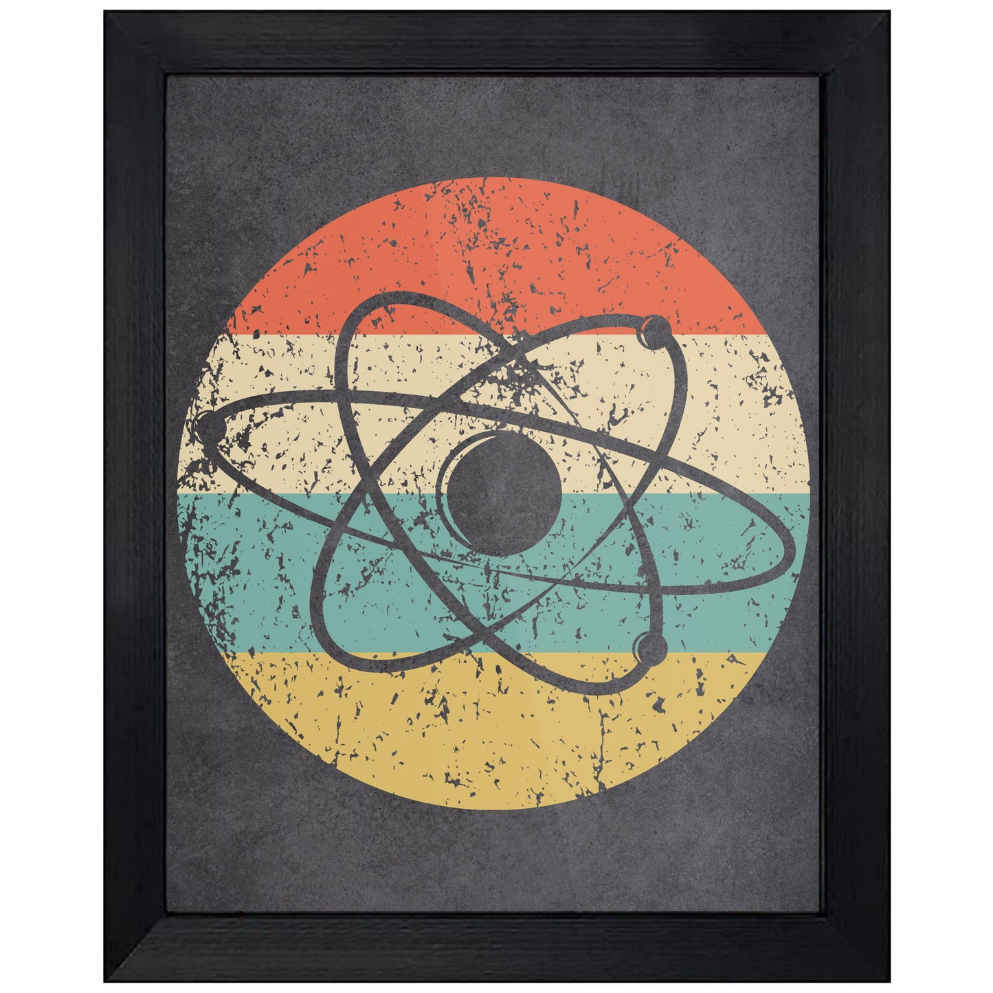 Atom Science Icon Retro 8"x10" Wall Art Print