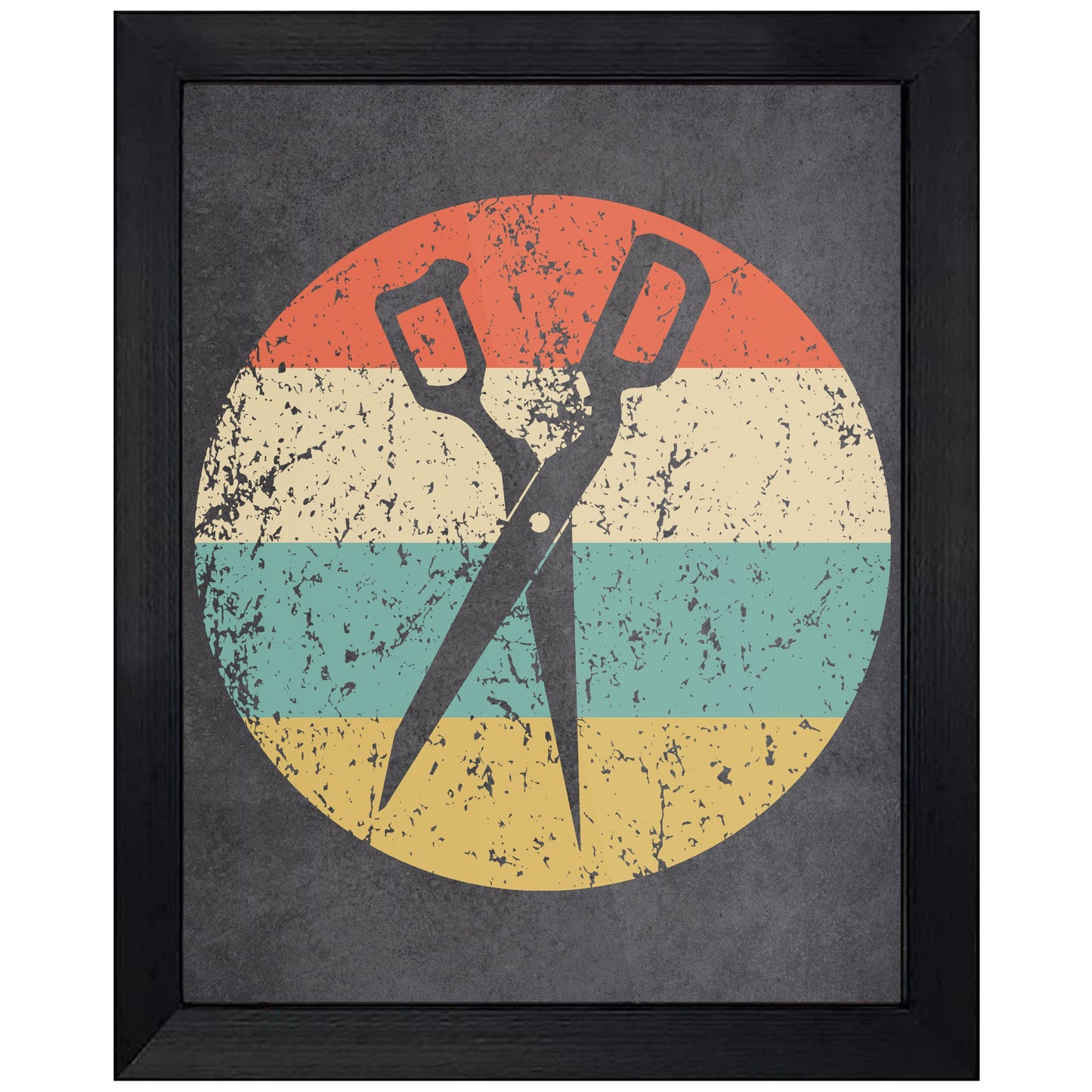 Hair Cutting Shears Scissors Icon Retro 8"x10" Wall Art Print