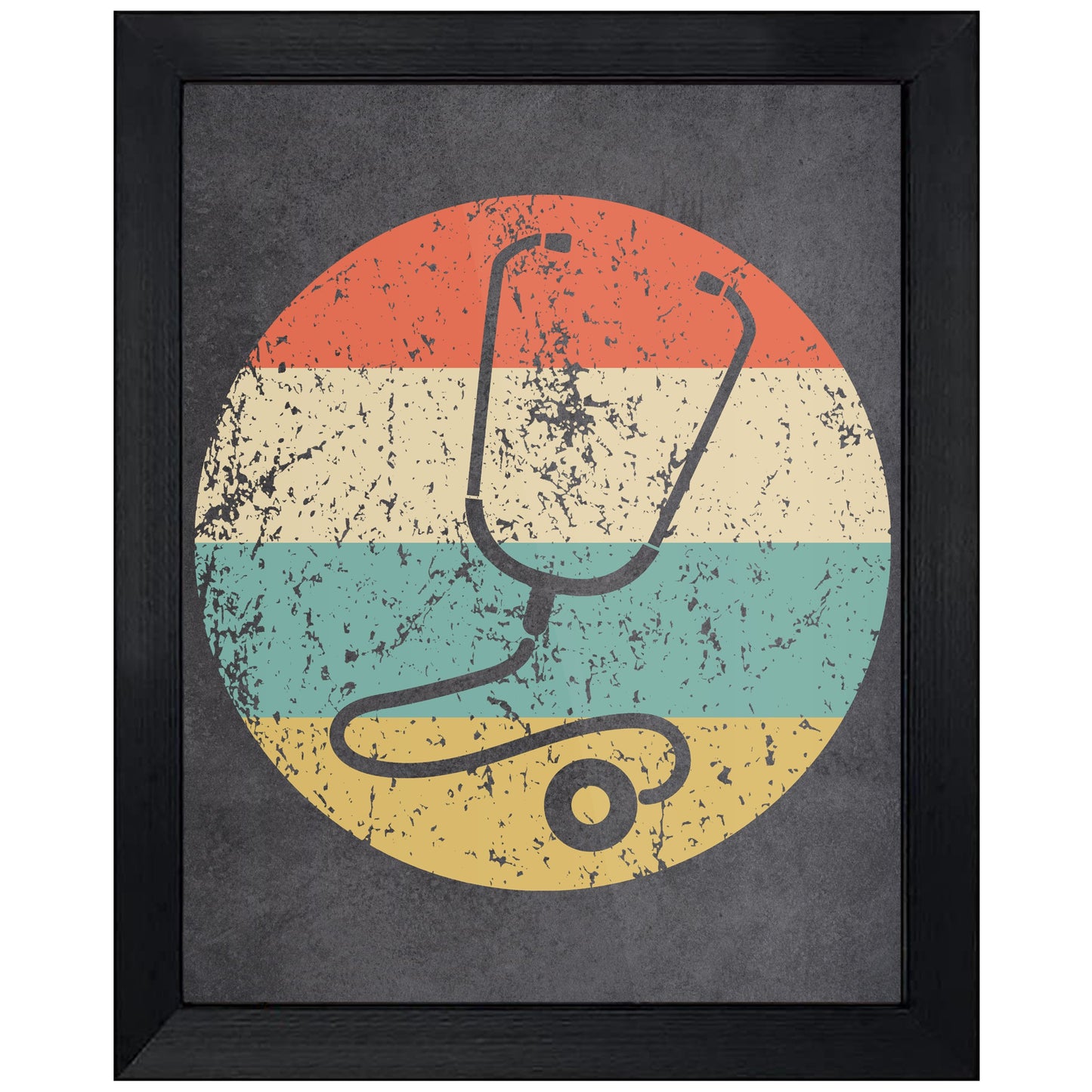 Medical Stethoscope Doctor Nurse Icon Retro 8"x10" Wall Art Print