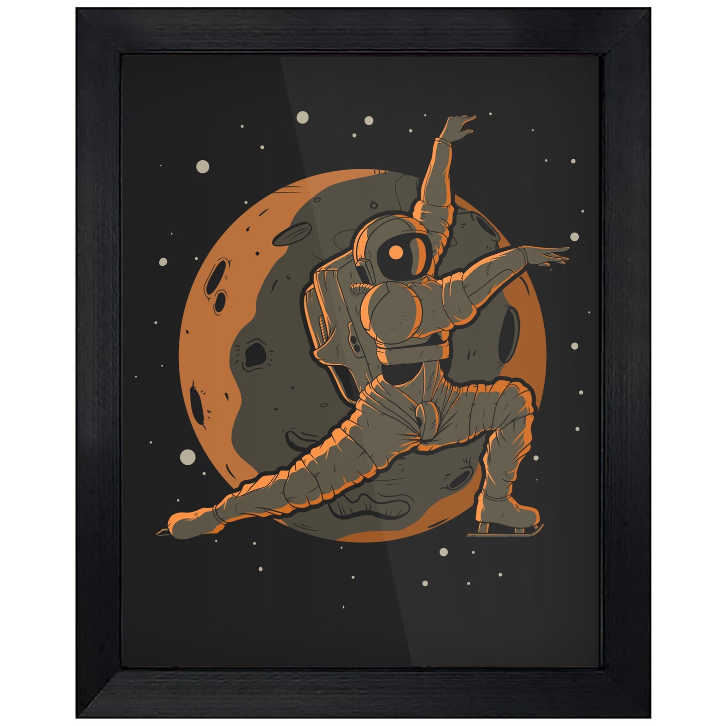 Figure Skating Astronaut Outer Space Spaceman 8"x10" Wall Art Print
