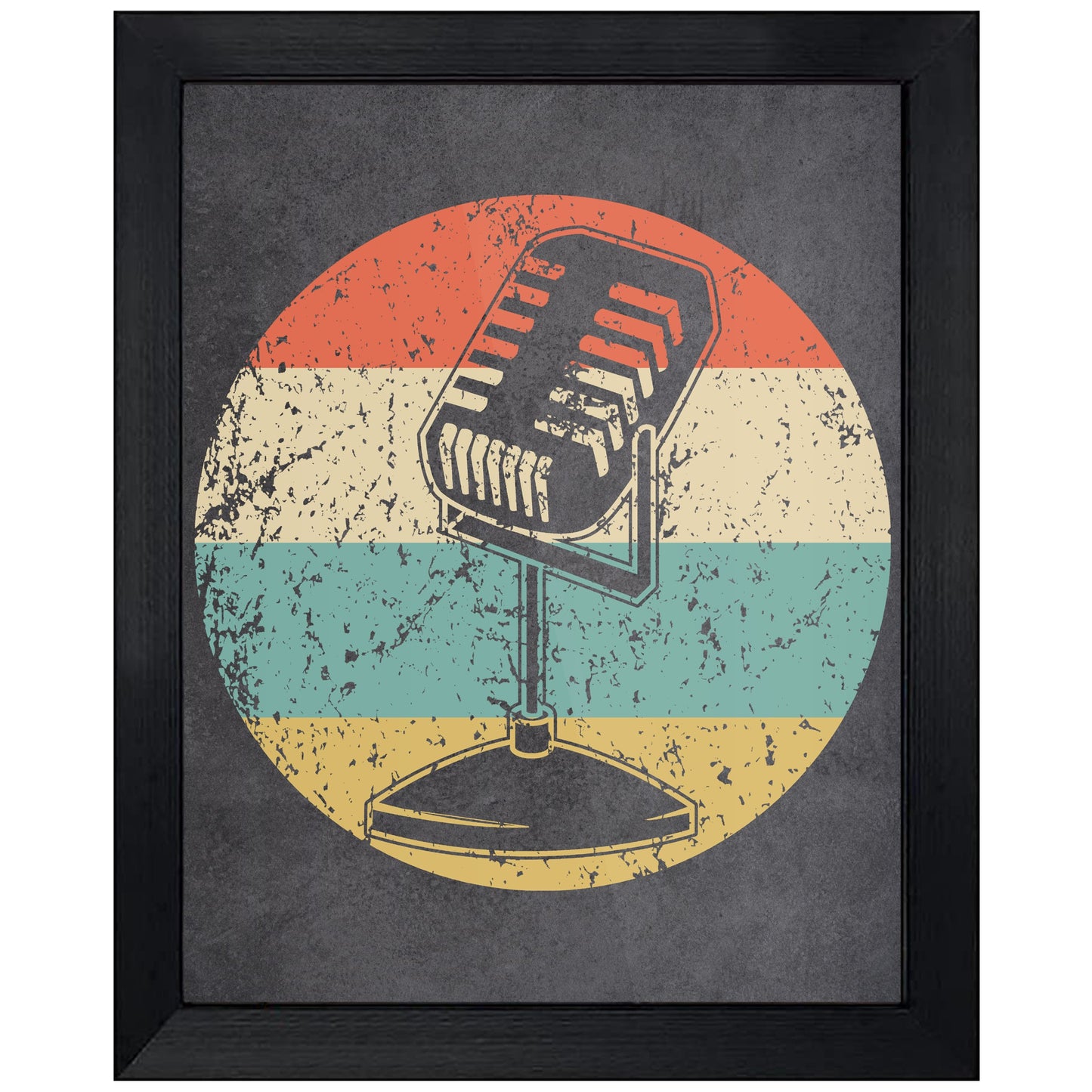 Old School Microphone Radio Icon Retro 8"x10" Wall Art Print