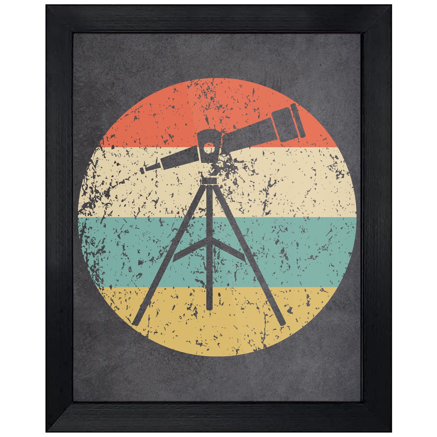 Astronomy Space Science Telescope Icon Retro 8"x10" Wall Art Print