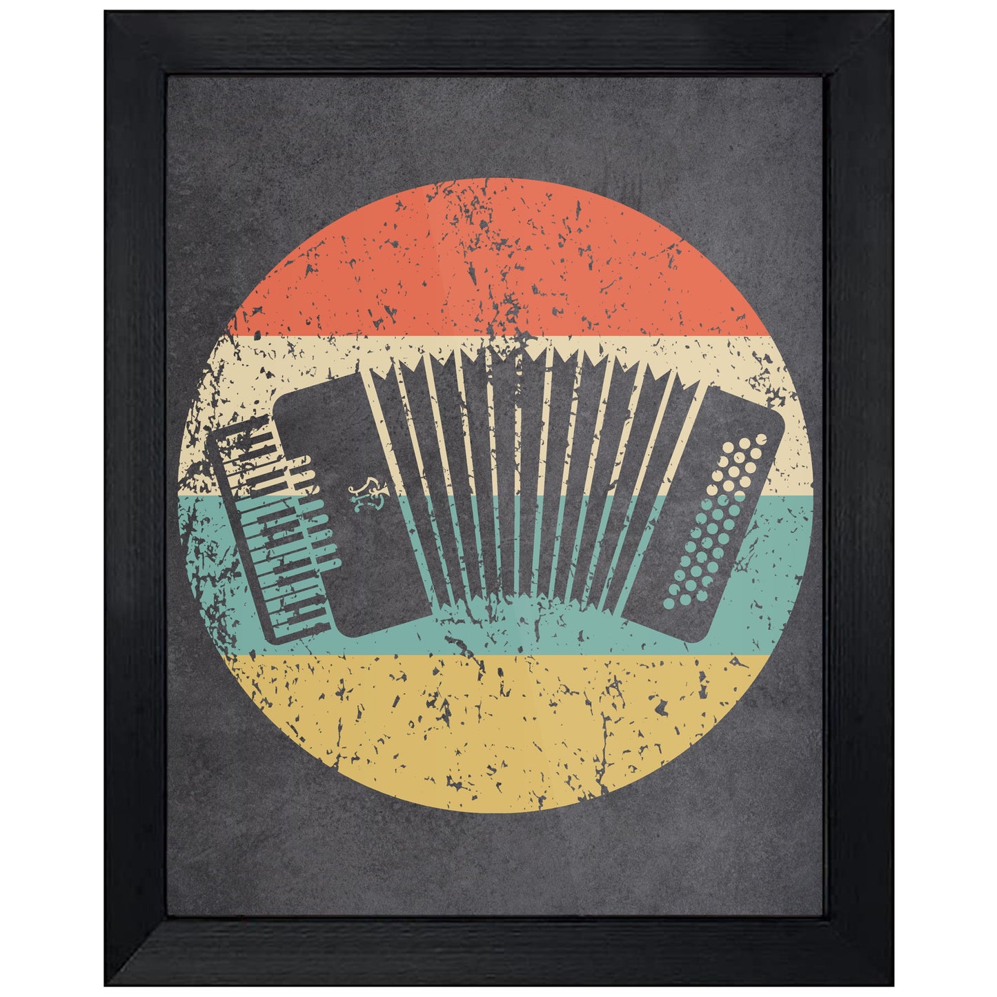 Accordion Musical Instrument Music Icon Retro 8"x10" Wall Art Print