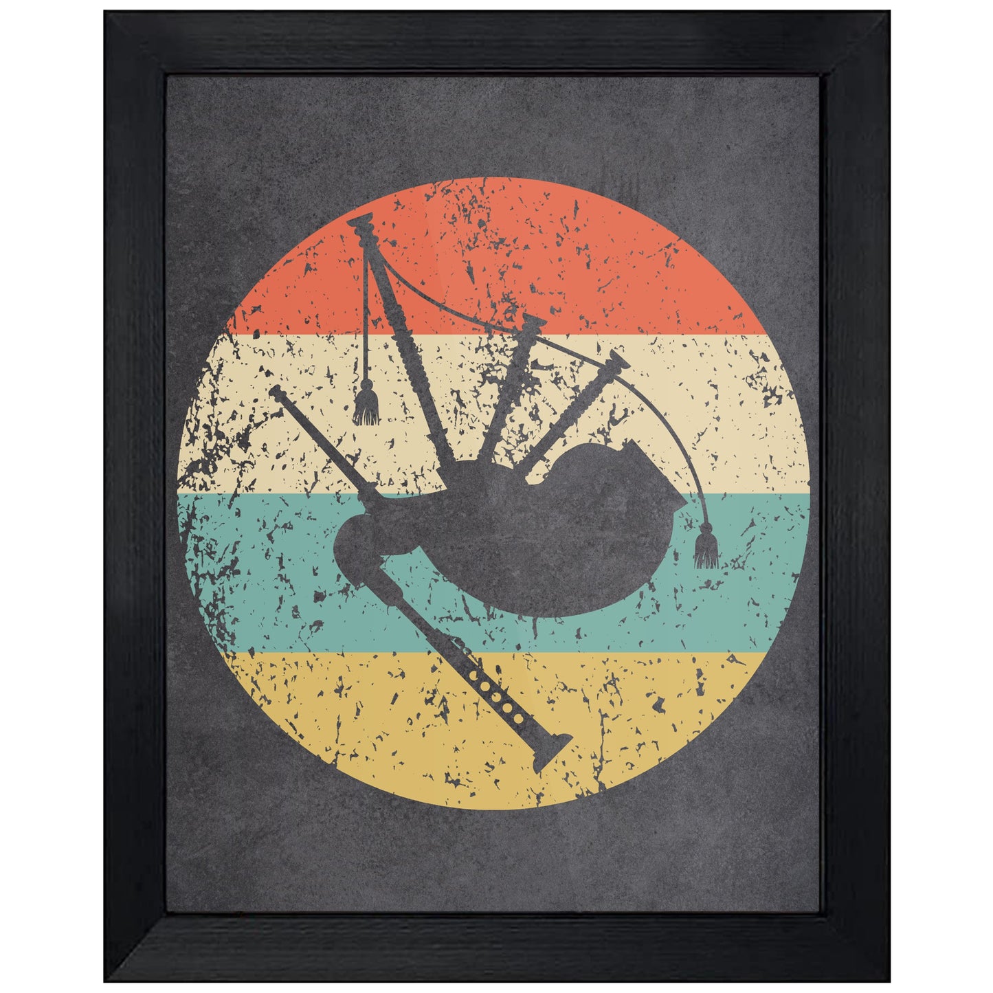 Bagpipes Musical Instrument Music Icon Retro 8"x10" Wall Art Print