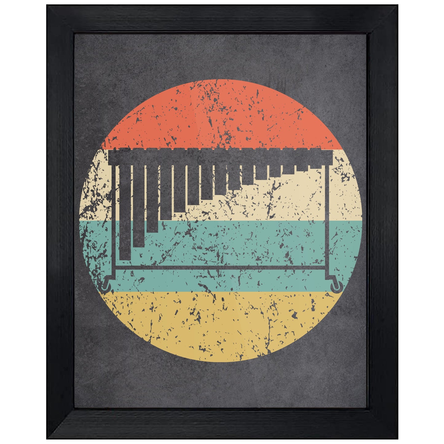 Marimba Musical Instrument Music Icon Retro 8"x10" Wall Art Print