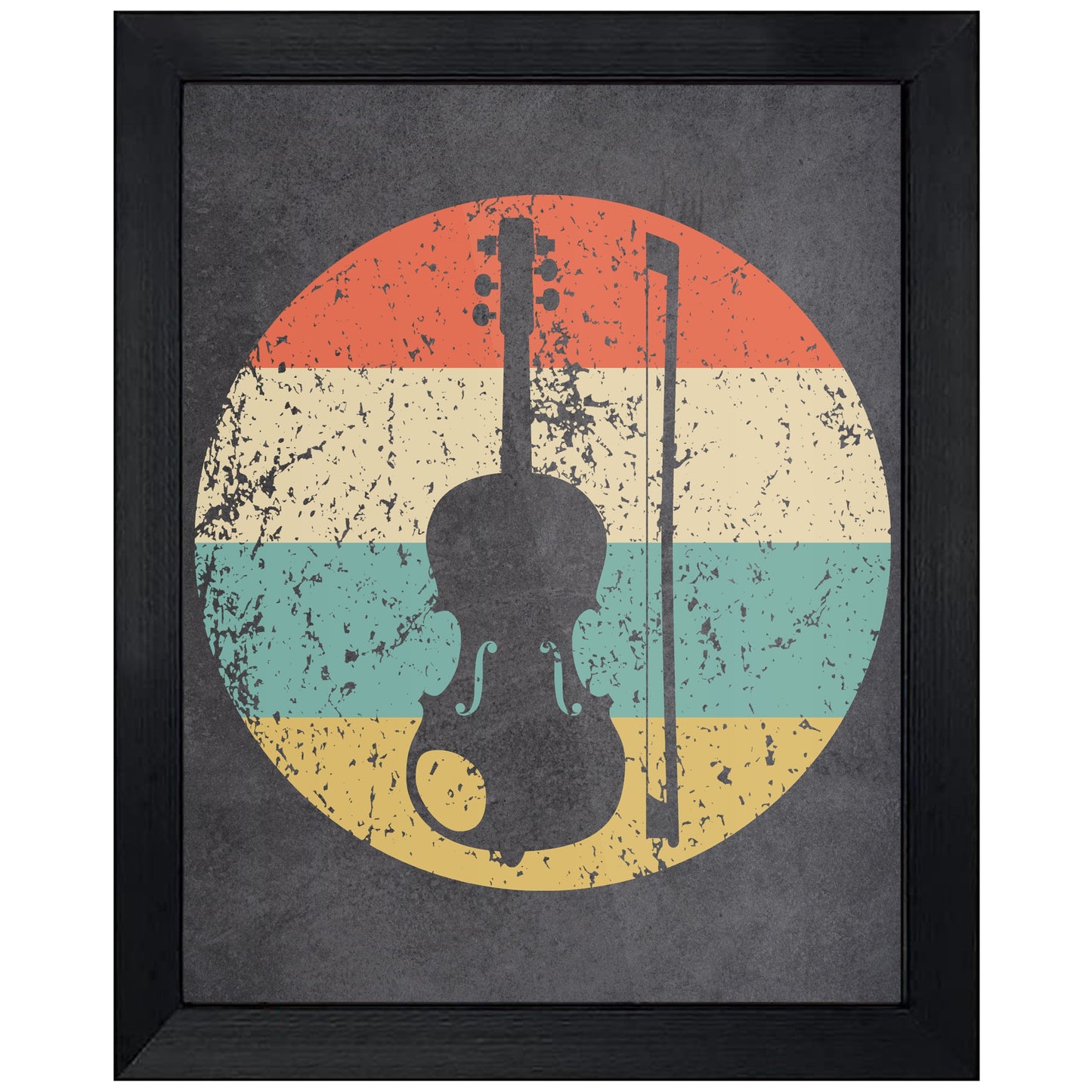 Violin Viola Musical Instrument Music Icon Retro 8"x10" Wall Art Print