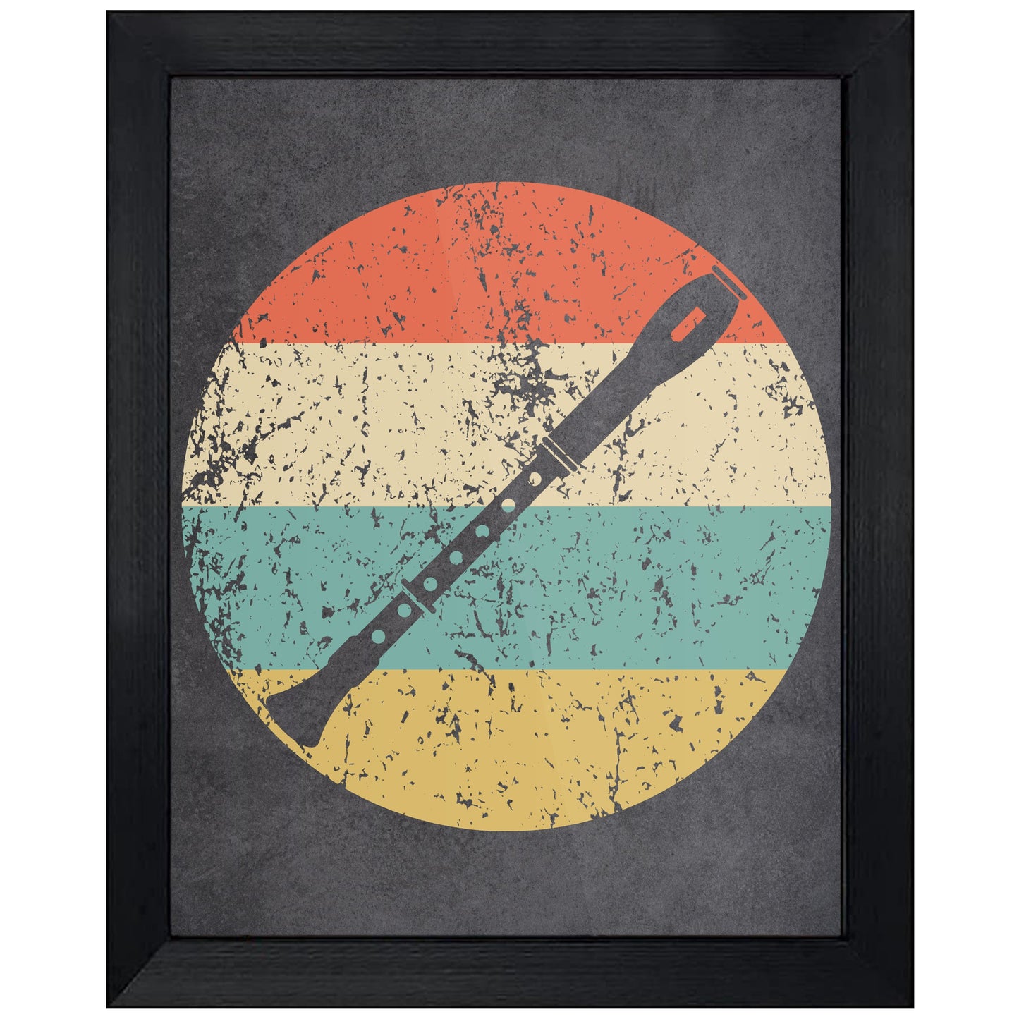 Oboe Musical Instrument Music Icon Retro 8"x10" Wall Art Print