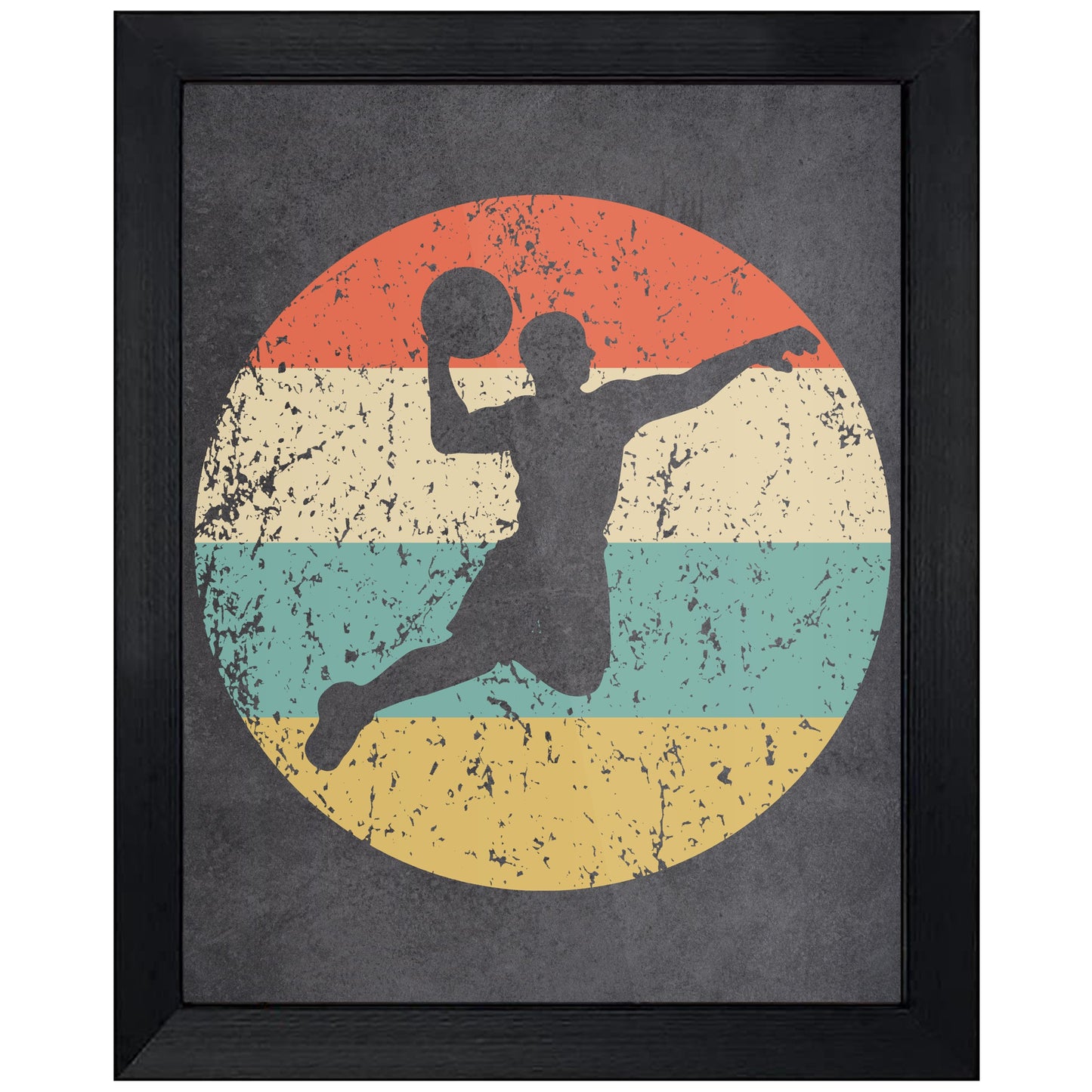 Basketball Player Dunk Sports Icon Retro 8"x10" Wall Art Print