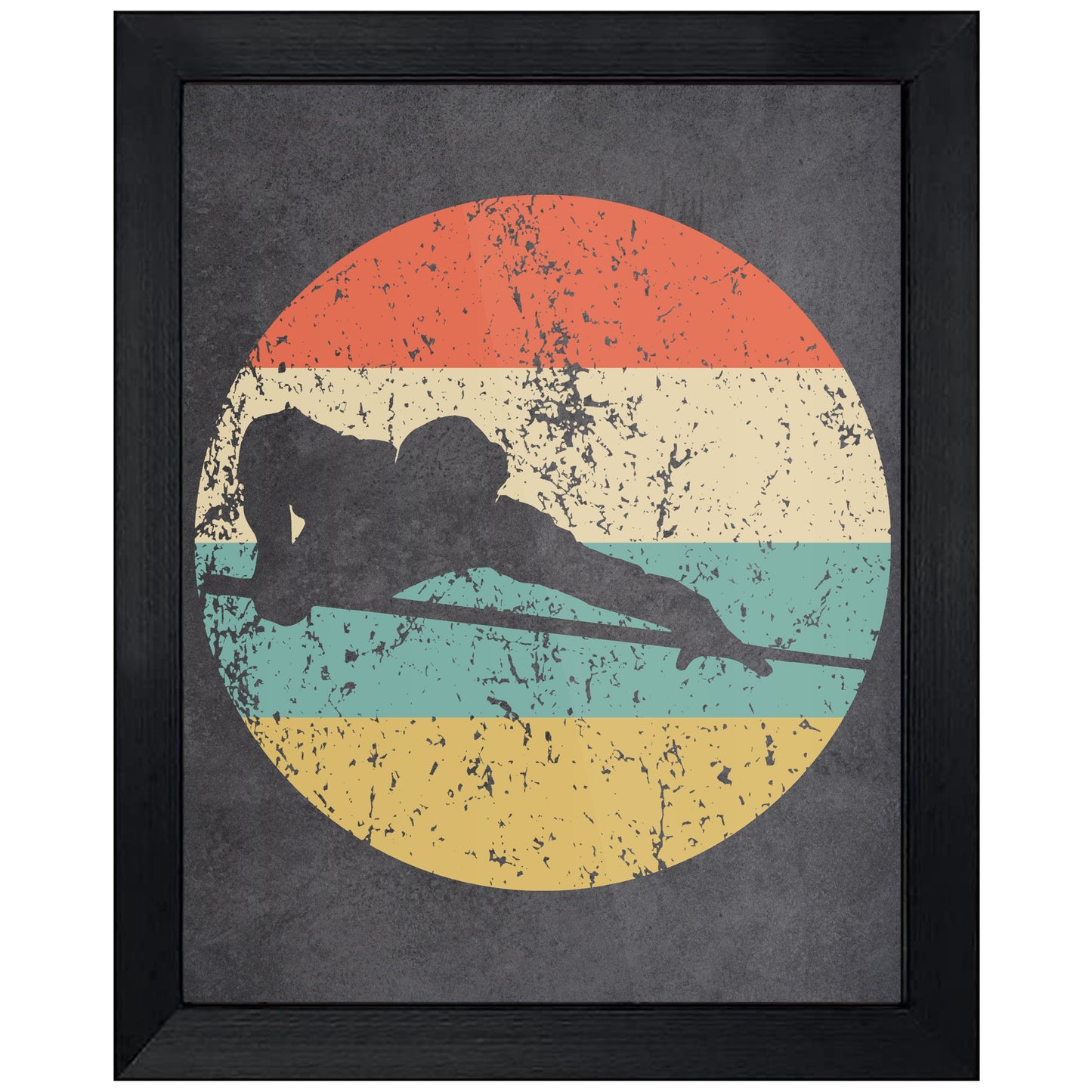 Pool Player Billiards Player Sports Icon Retro 8"x10" Wall Art Print