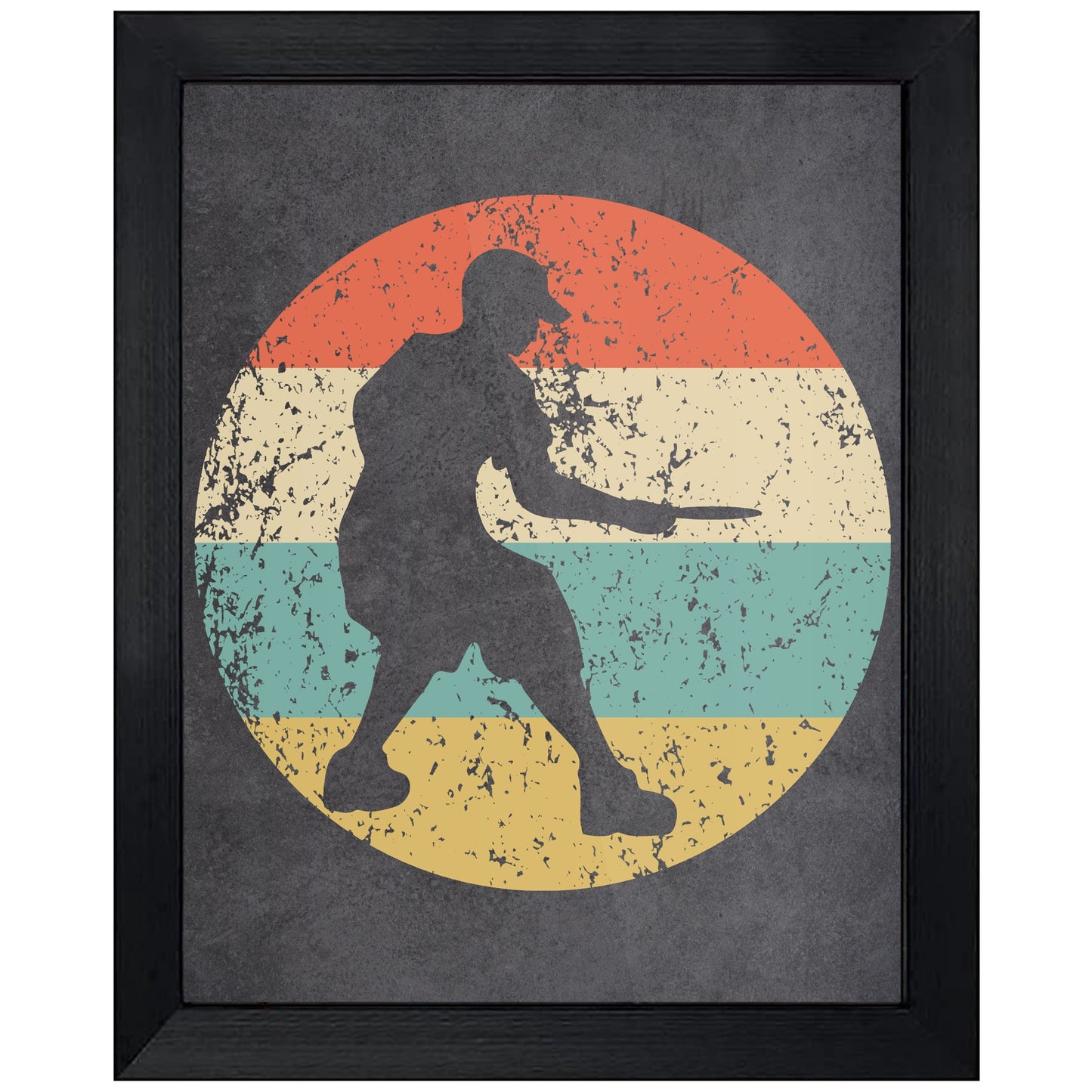 Disc Golf Player Sports Icon Retro 8"x10" Wall Art Print