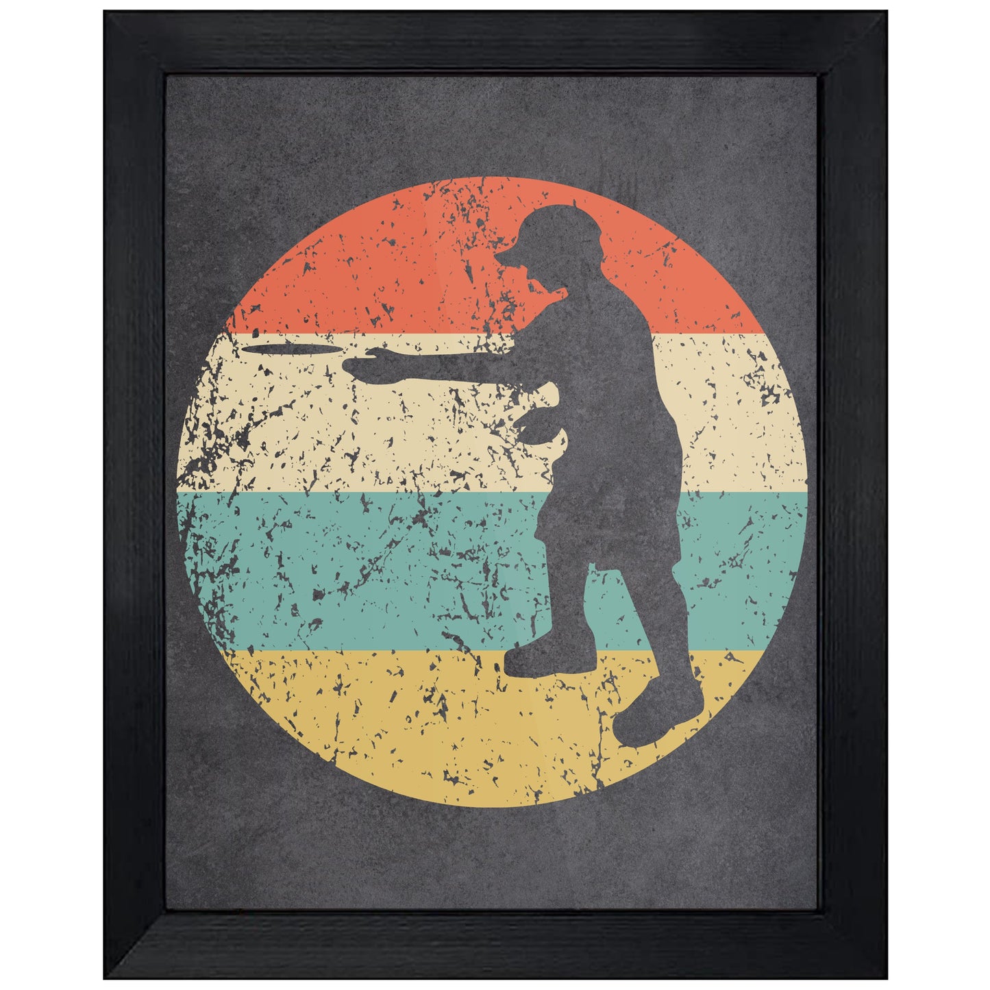 Disc Golf Player Sports Icon Retro 8"x10" Wall Art Print