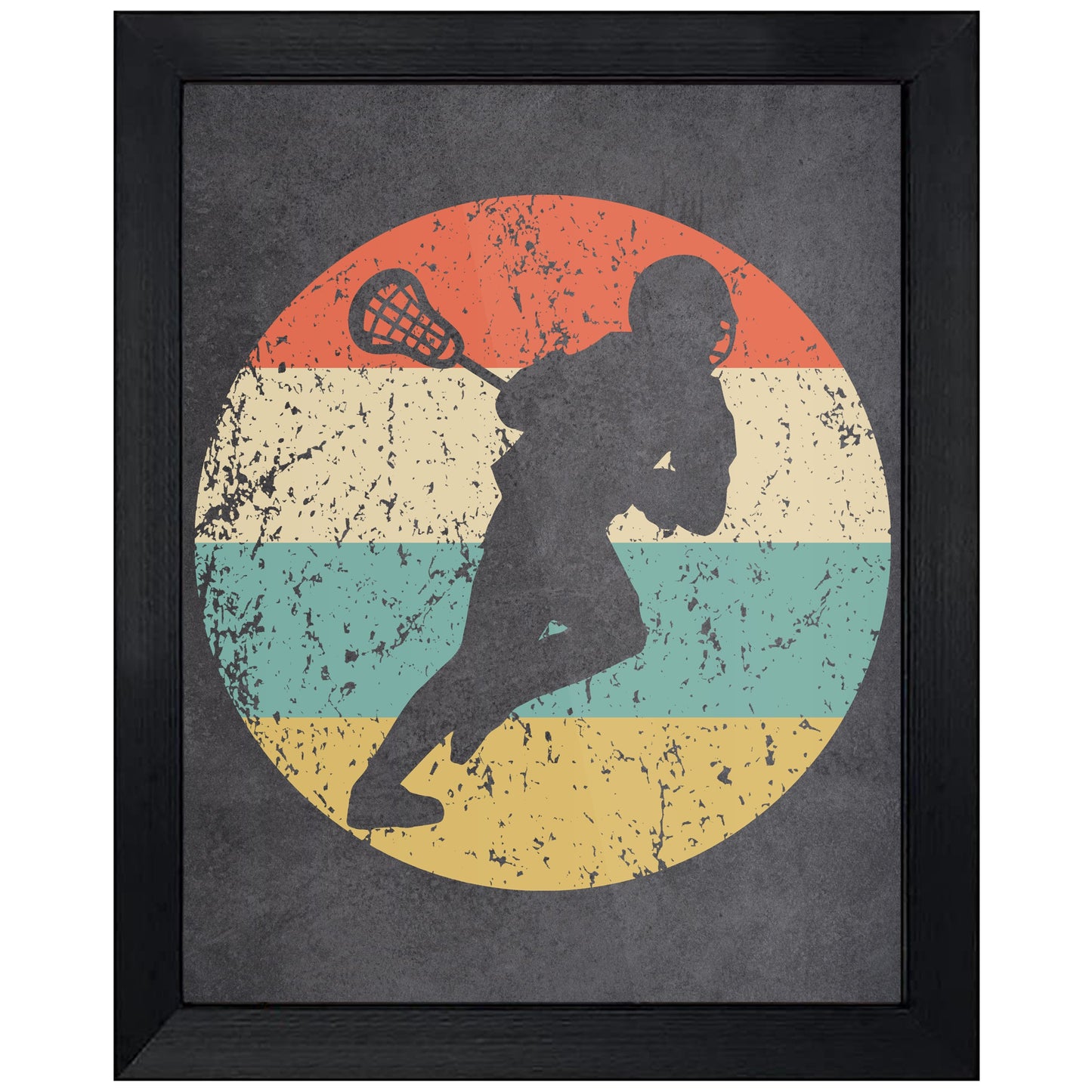Lacrosse Player Sports Icon Retro 8"x10" Wall Art Print
