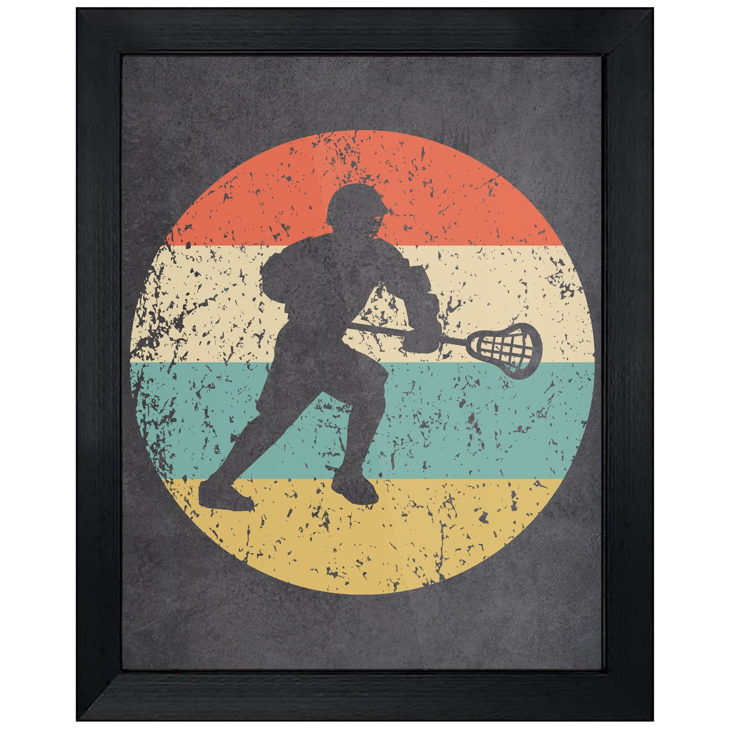 Lacrosse Player Sports Icon Retro 8"x10" Wall Art Print