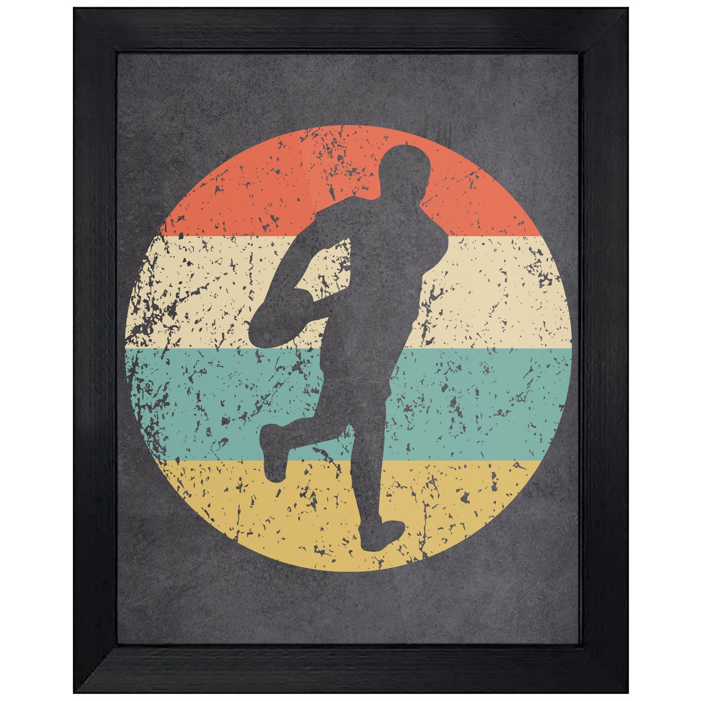 Rugby Player Sports Icon Retro 8"x10" Wall Art Print