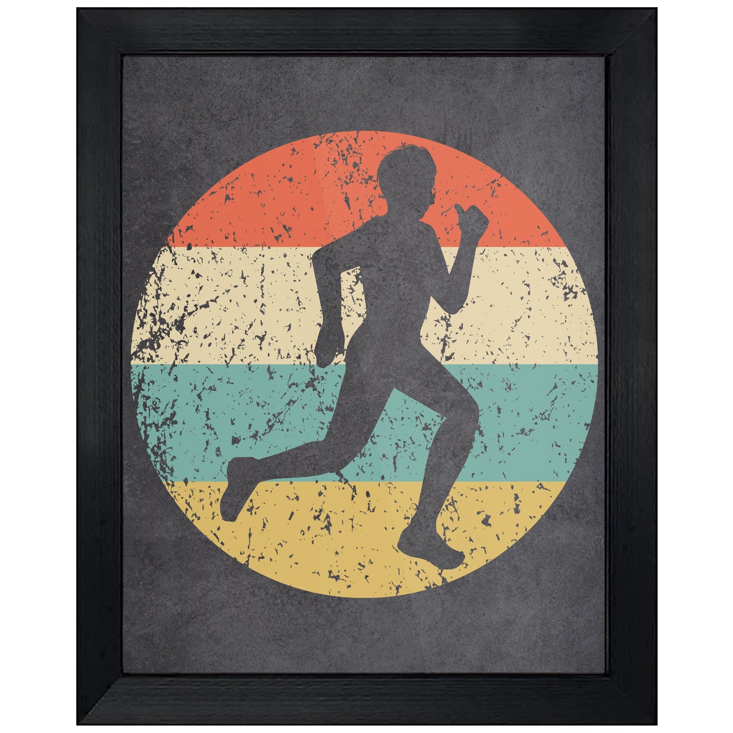 Runner Cross Country Marathon Sports Icon Retro 8"x10" Wall Art Print