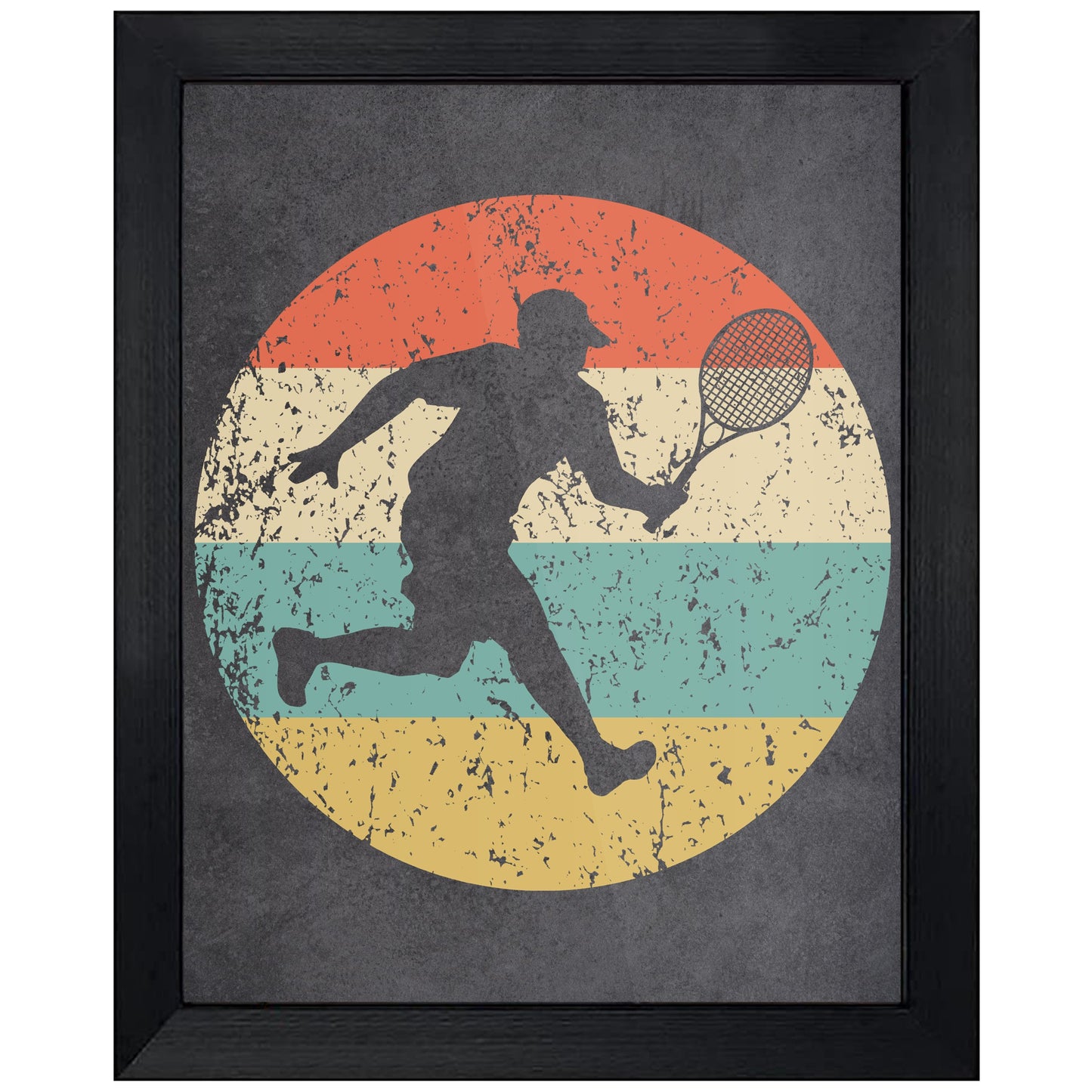 Tennis Player Sports Icon Retro 8"x10" Wall Art Print
