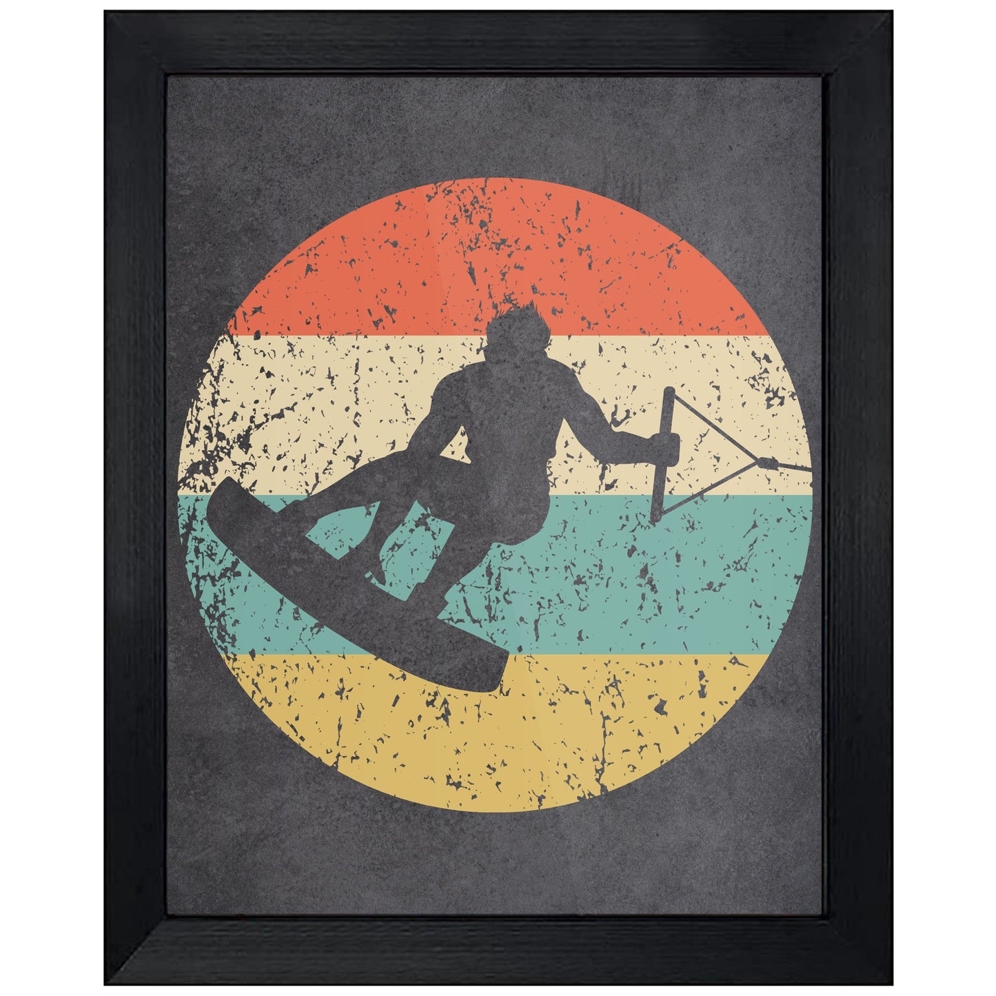 Wakeboarding Wakeboarder Sports Icon Retro 8"x10" Wall Art Print