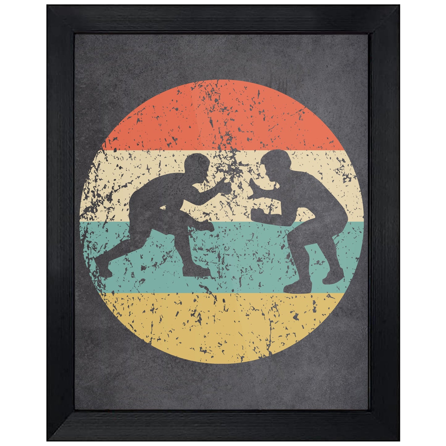 Wrestling Wrestlers Sports Icon Retro 8"x10" Wall Art Print