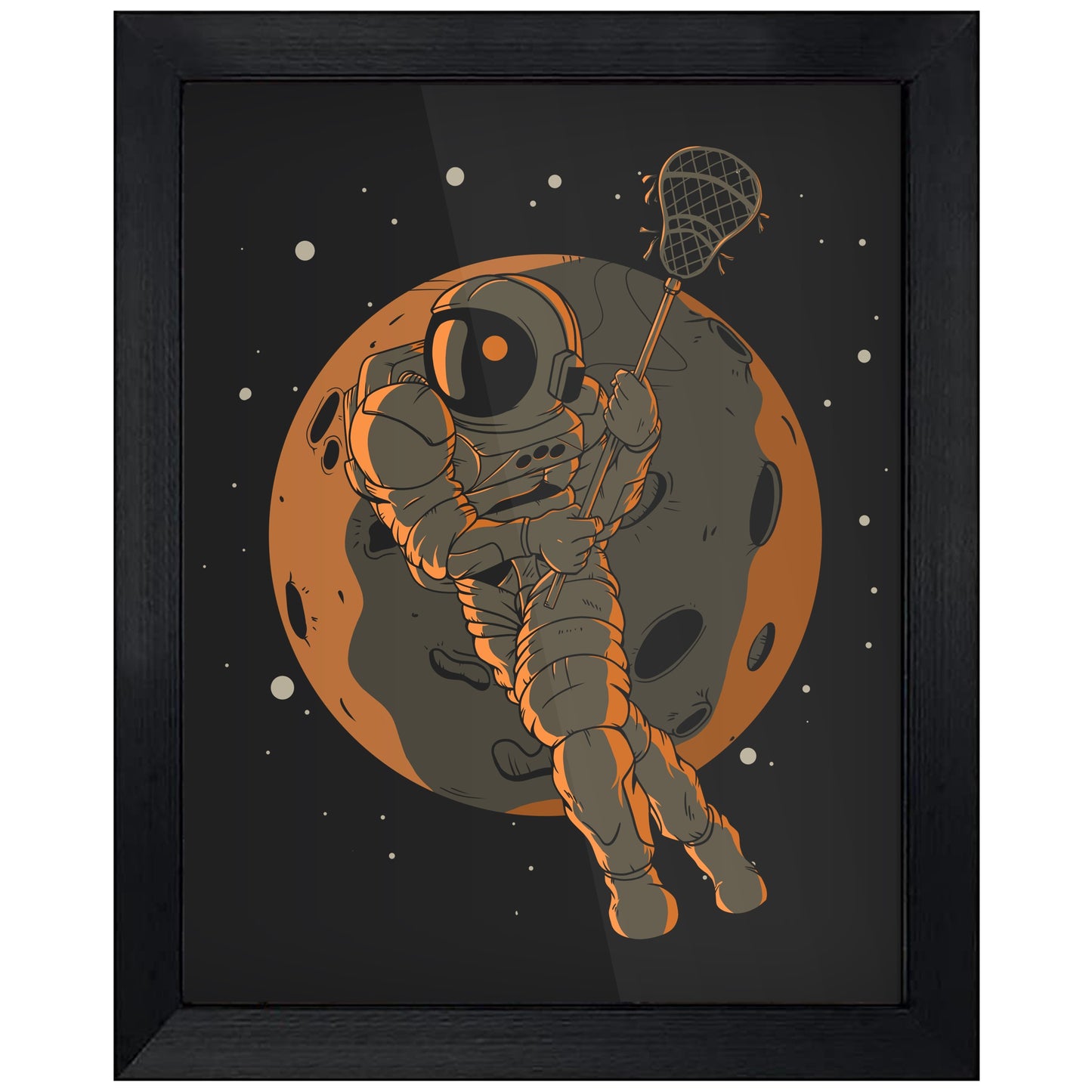 Lacrosse Astronaut Outer Space Spaceman 8"x10" Wall Art Print