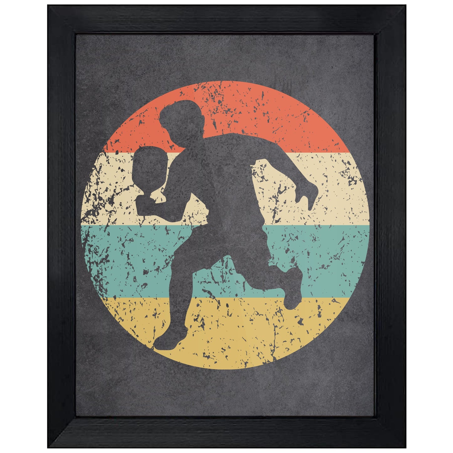 Pickleball Player Sports Icon Retro 8"x10" Wall Art Print