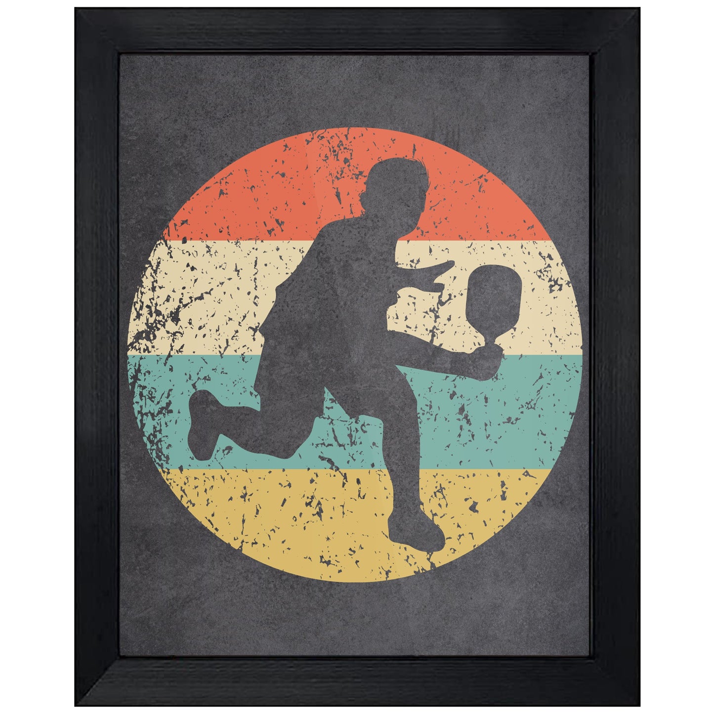 Pickleball Player Sports Icon Retro 8"x10" Wall Art Print