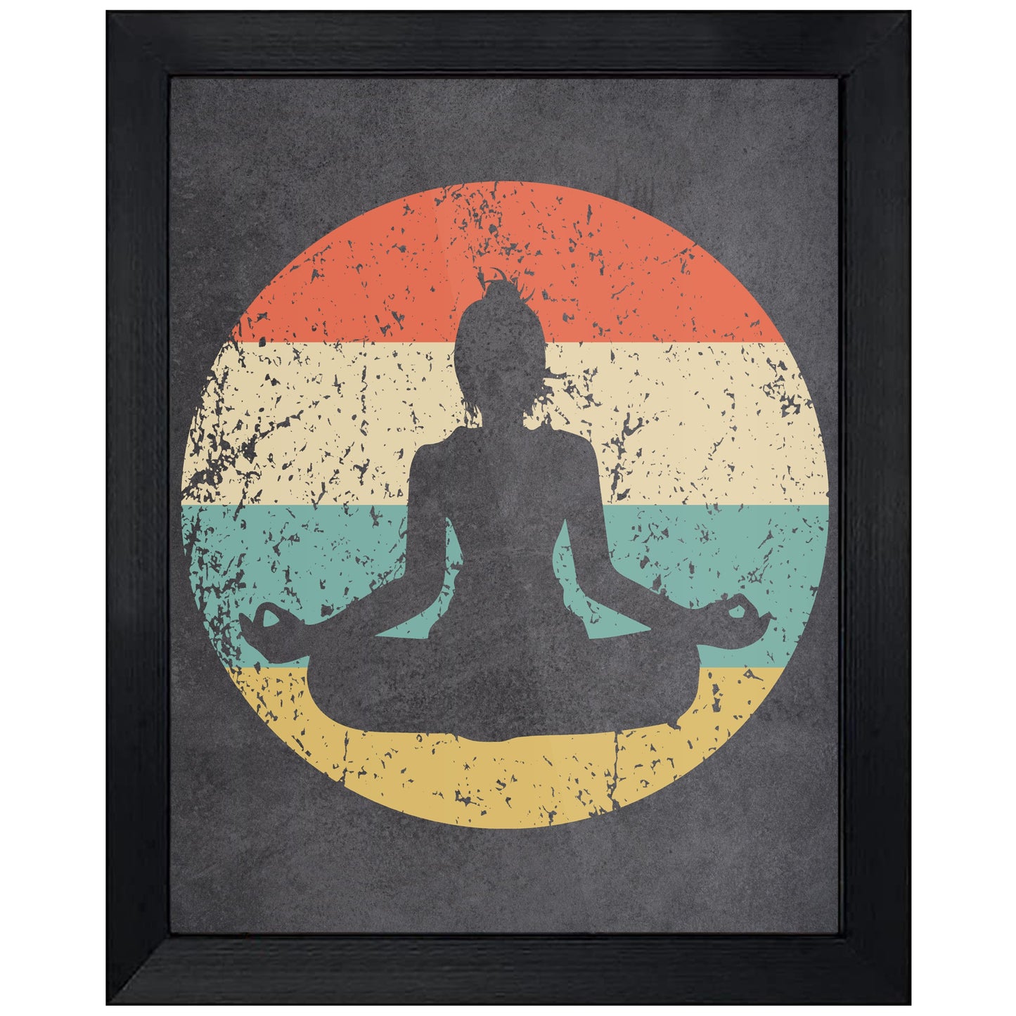 Yoga Pose Sports Icon Retro 8"x10" Wall Art Print