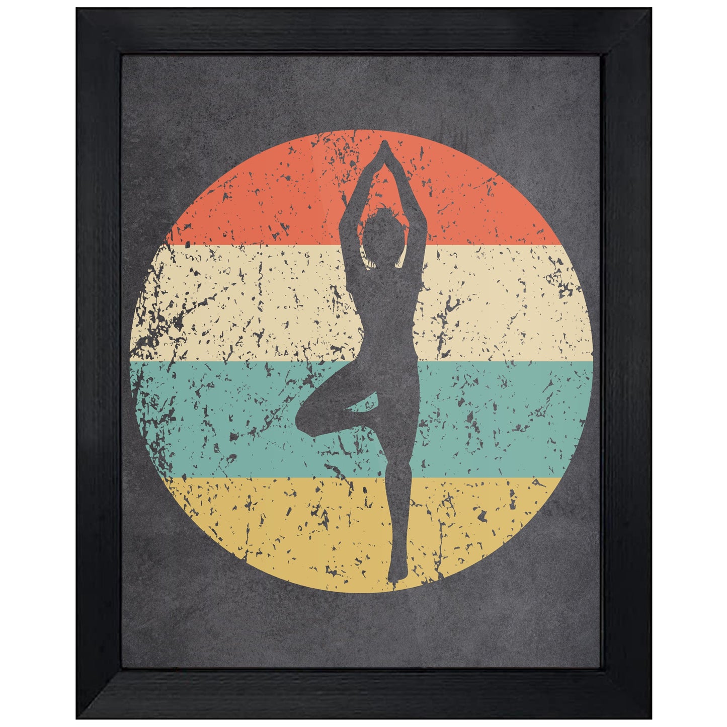 Yoga Pose Sports Icon Retro 8"x10" Wall Art Print