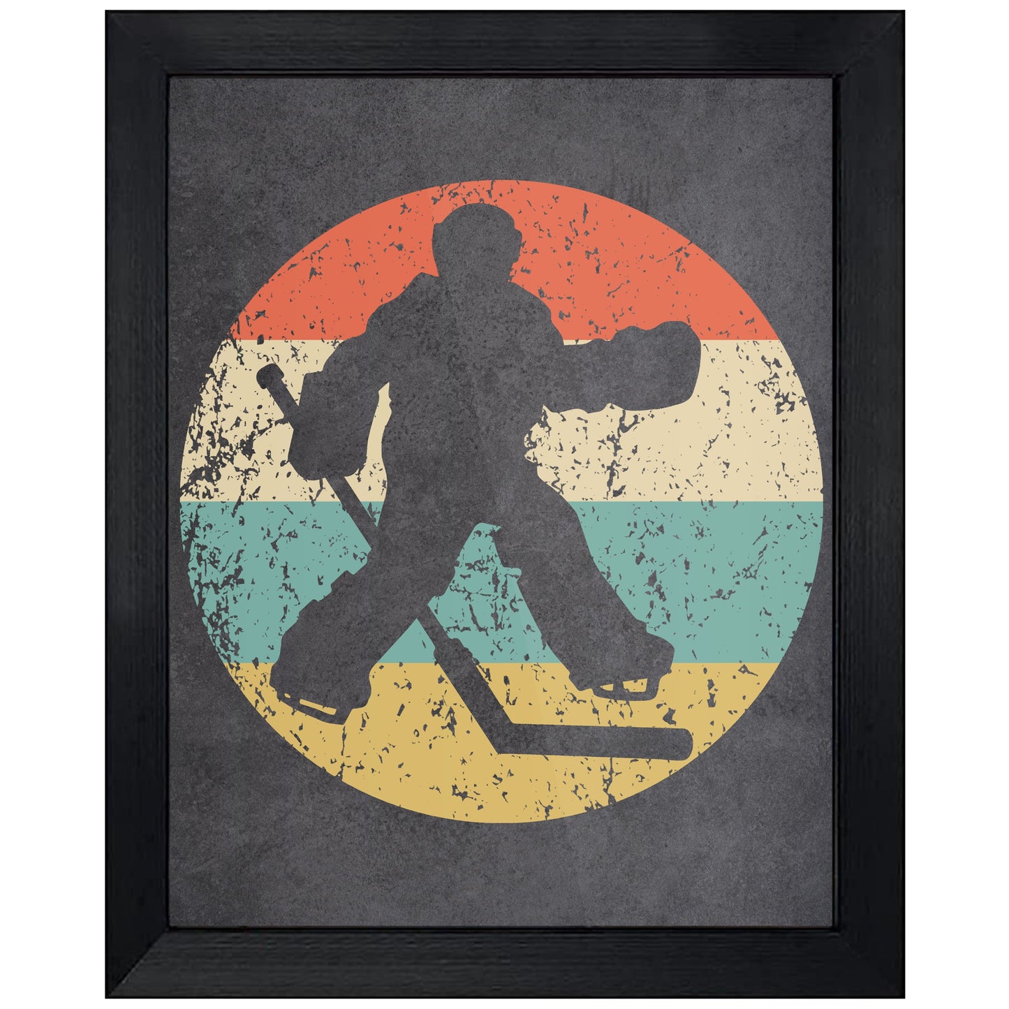 Hockey Goalie Hockey Player Sports Icon Retro 8"x10" Wall Art Print