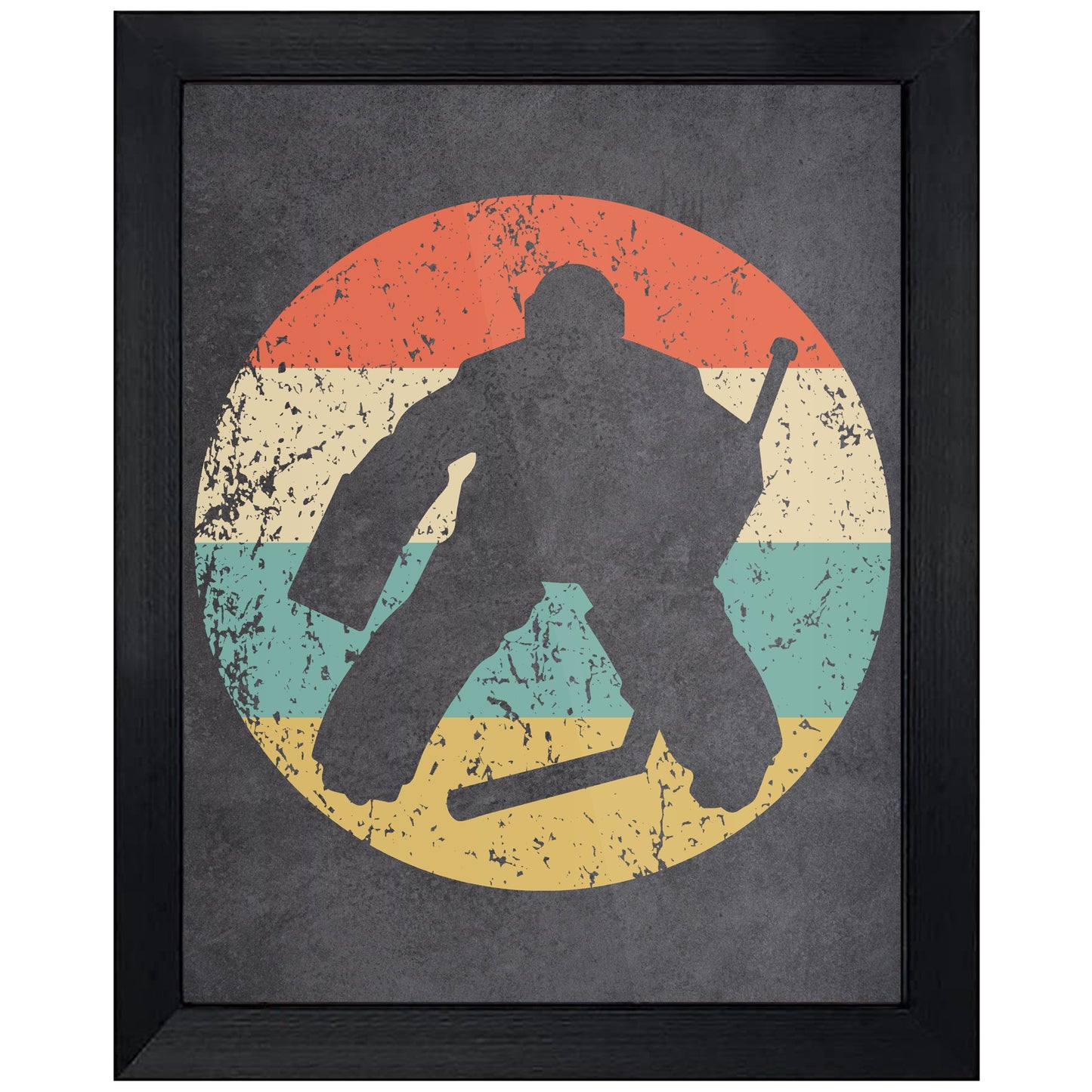 Hockey Goalie Sports Icon Retro 8"x10" Wall Art Print