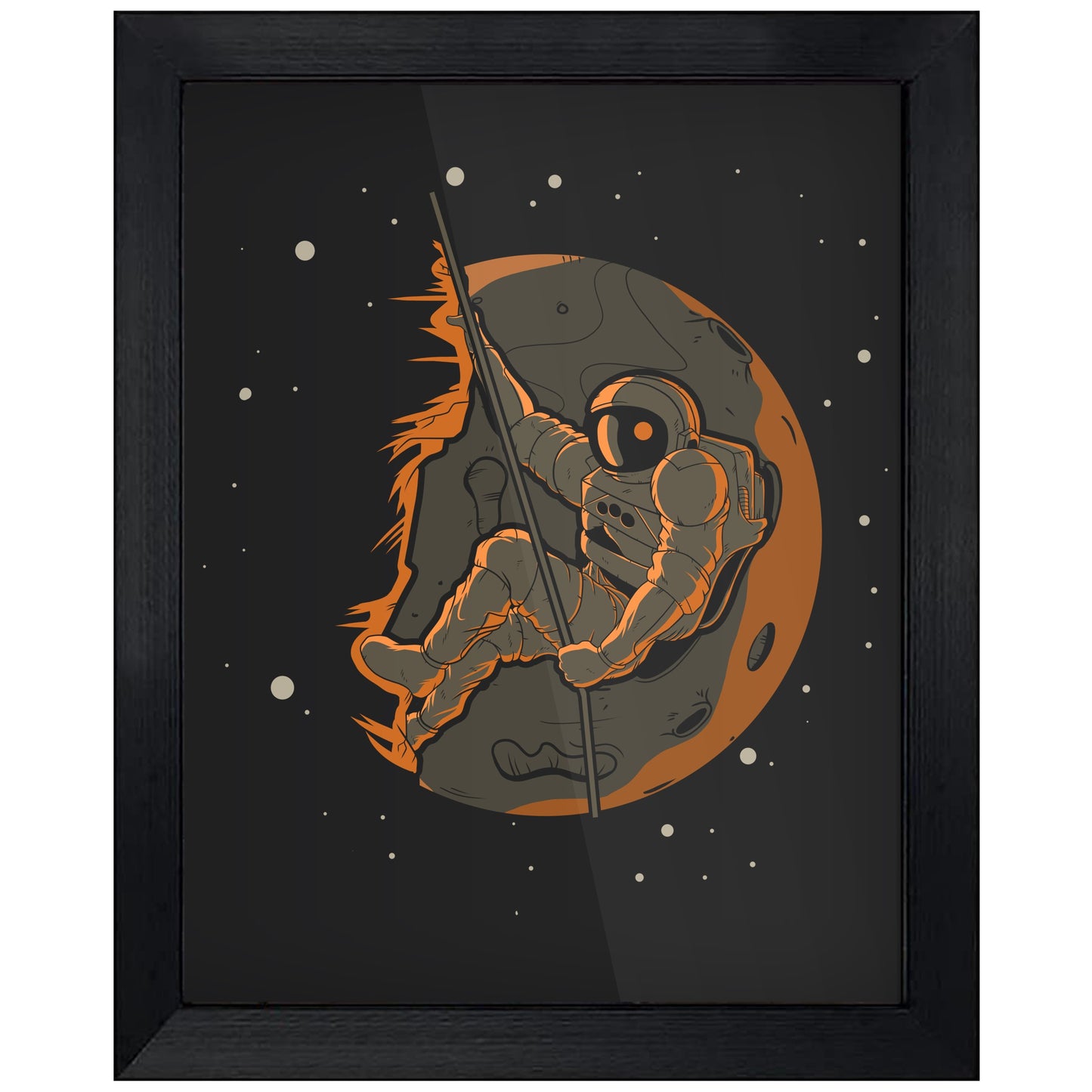 Rock Climbing Astronaut Outer Space Spaceman 8"x10" Wall Art Print