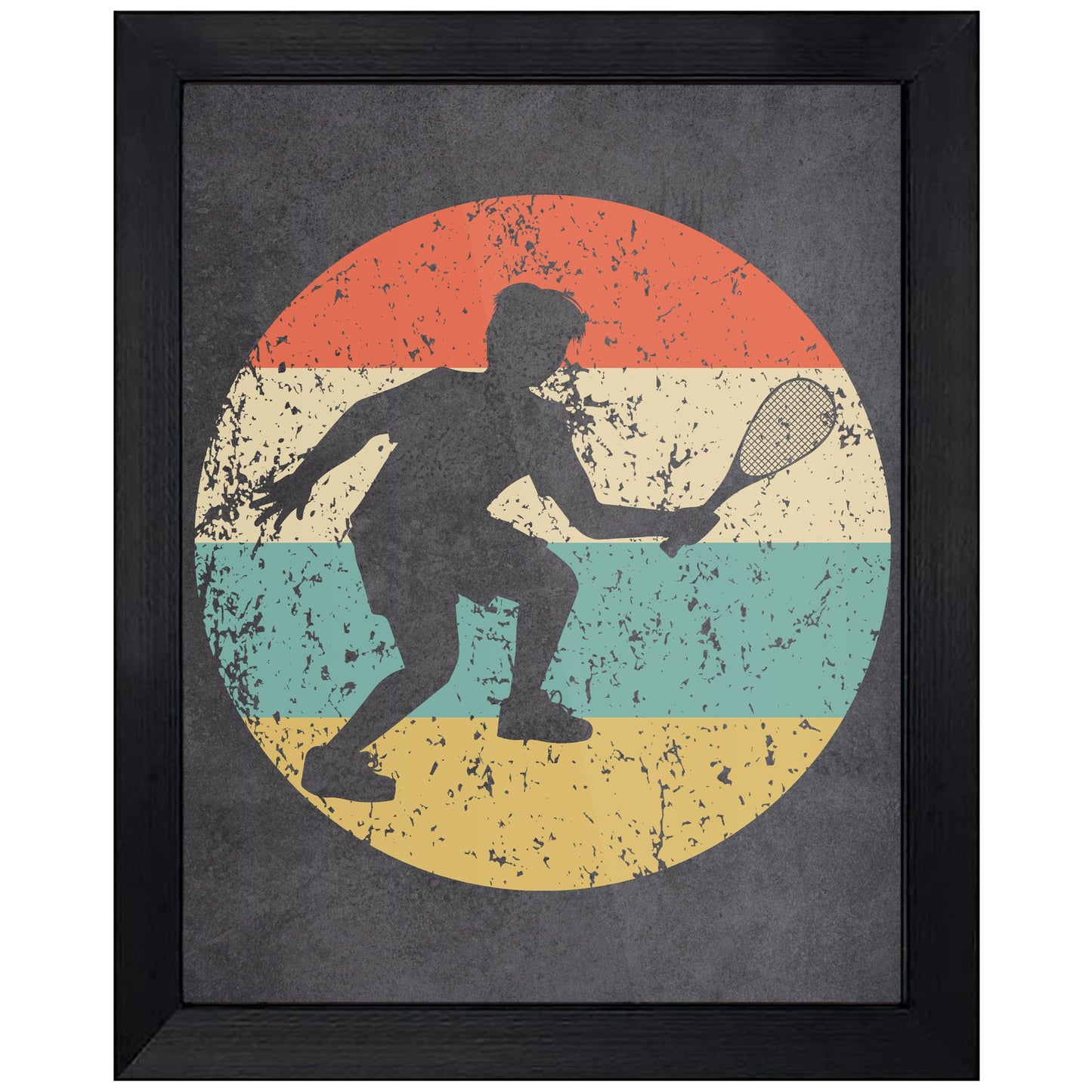Racquetball Player Sports Icon Retro 8"x10" Wall Art Print