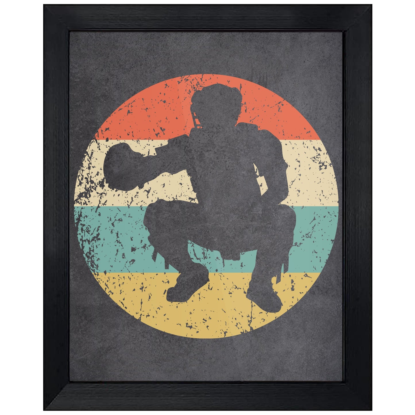 Baseball Catcher Sports Icon Retro 8"x10" Wall Art Print