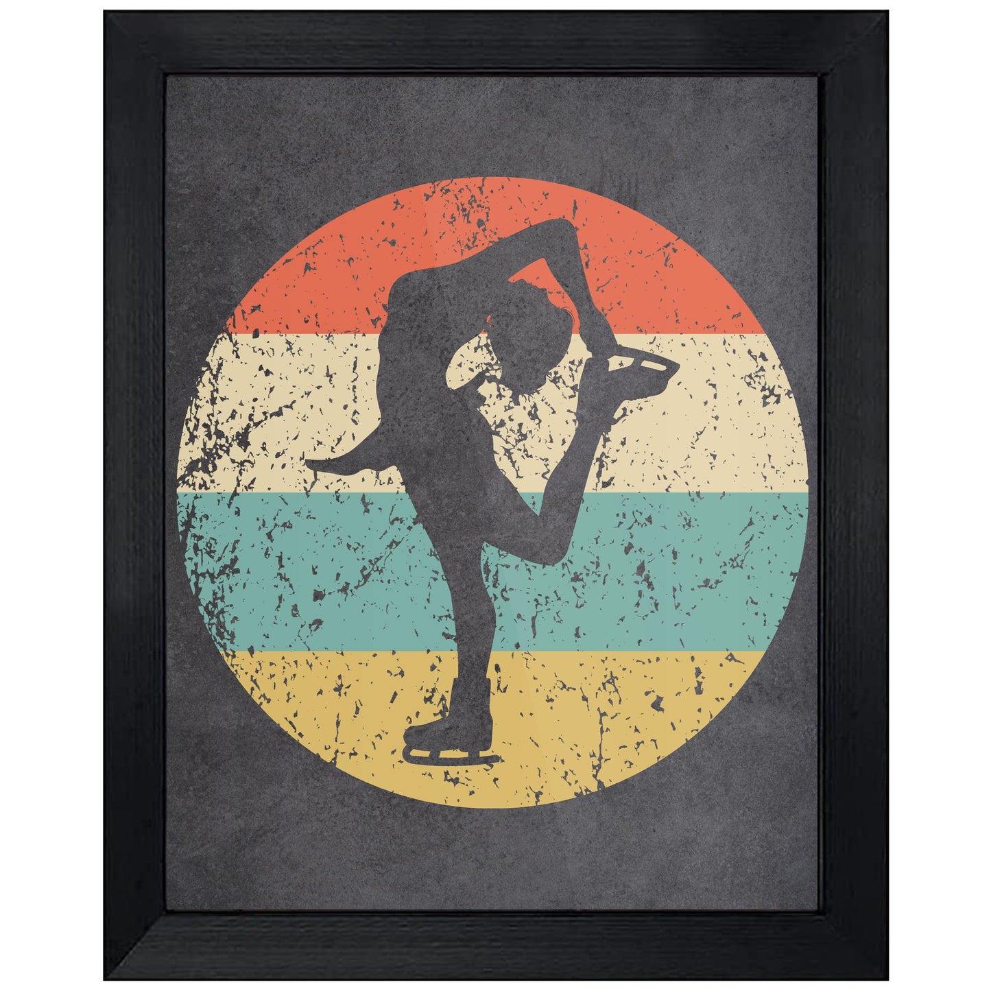 Figure Skater Sports Icon Retro 8"x10" Wall Art Print