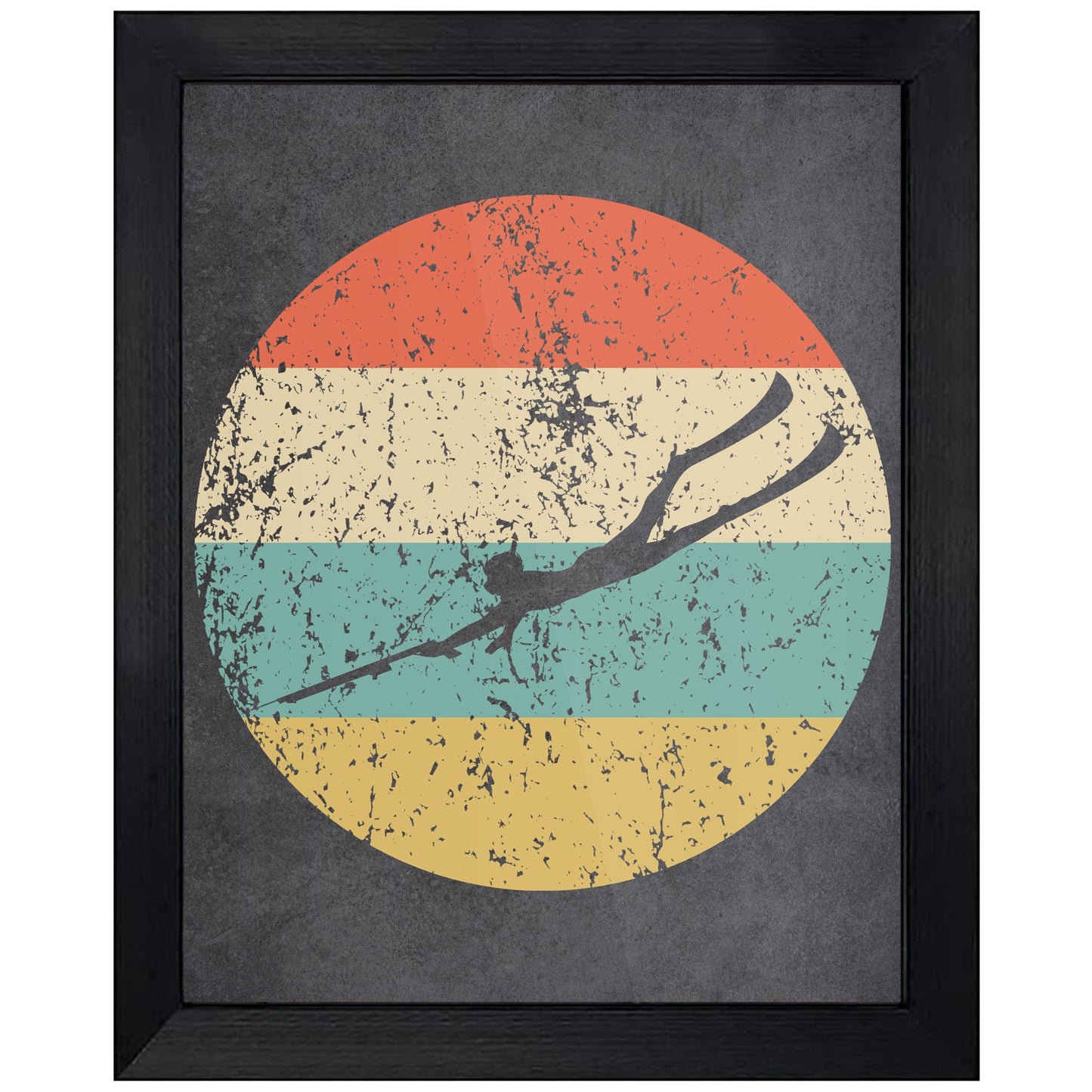 Spearfishing Sports Icon Retro 8"x10" Wall Art Print