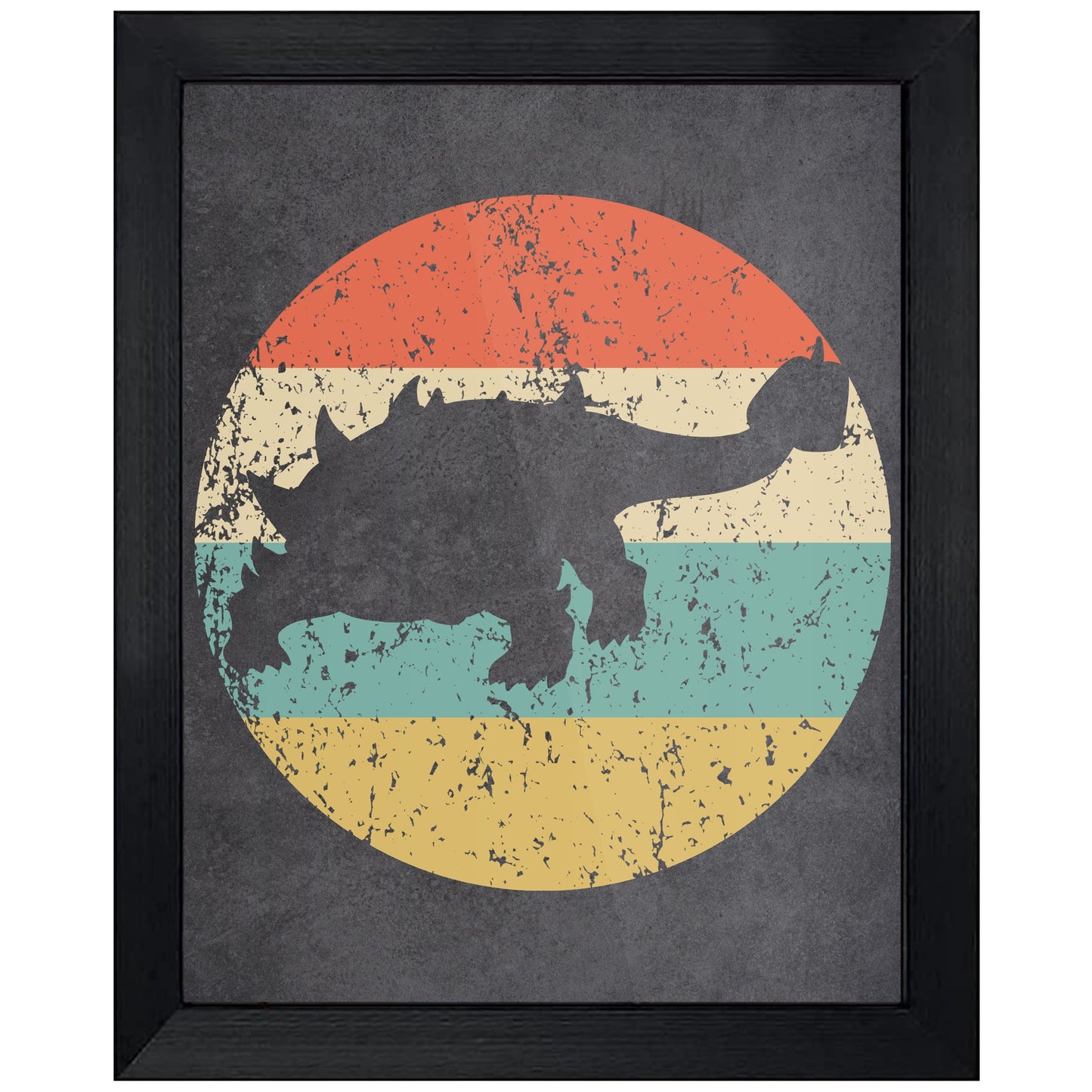 Ankylosaurus Dinosaur Icon Retro 8"x10" Wall Art Print