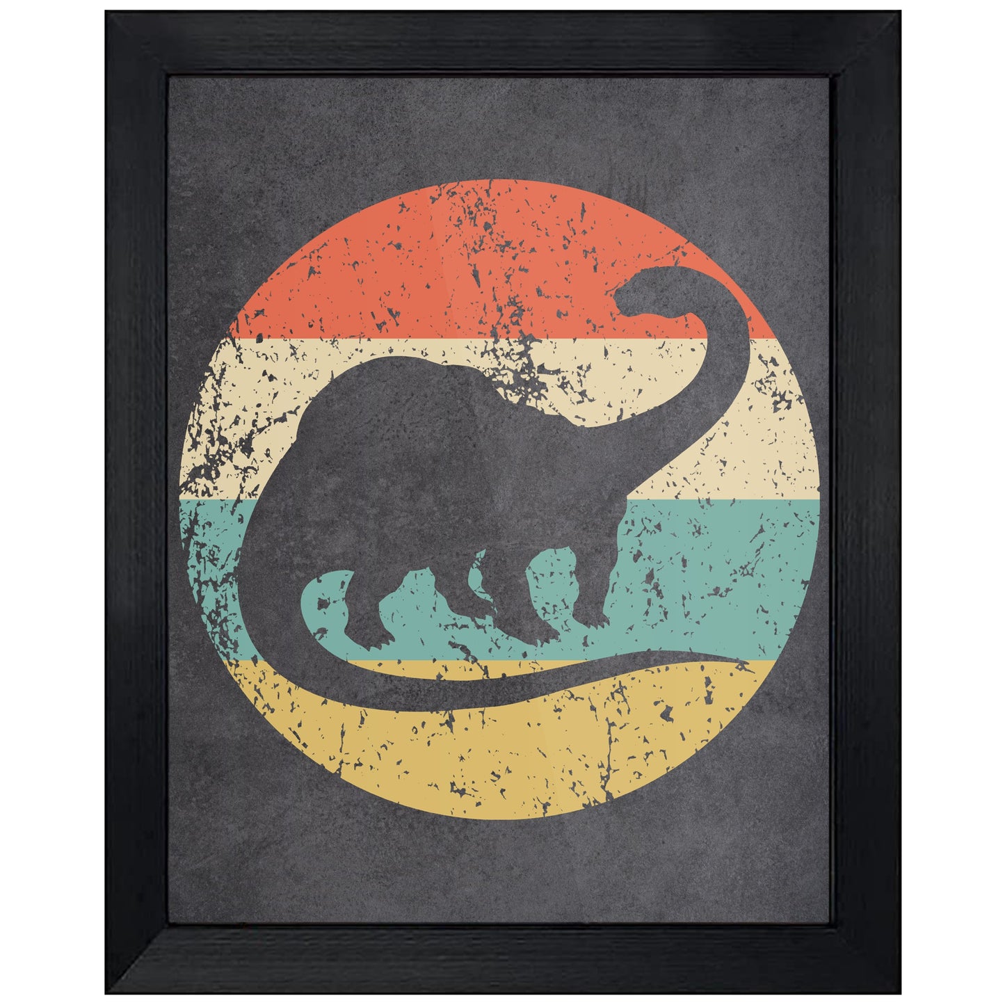 Brontosaurus Apatosaurus Dinosaur Icon Retro 8"x10" Wall Art Print